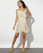 STRAPPY SHORT DRESS WITH RUFF, MULTI, XL