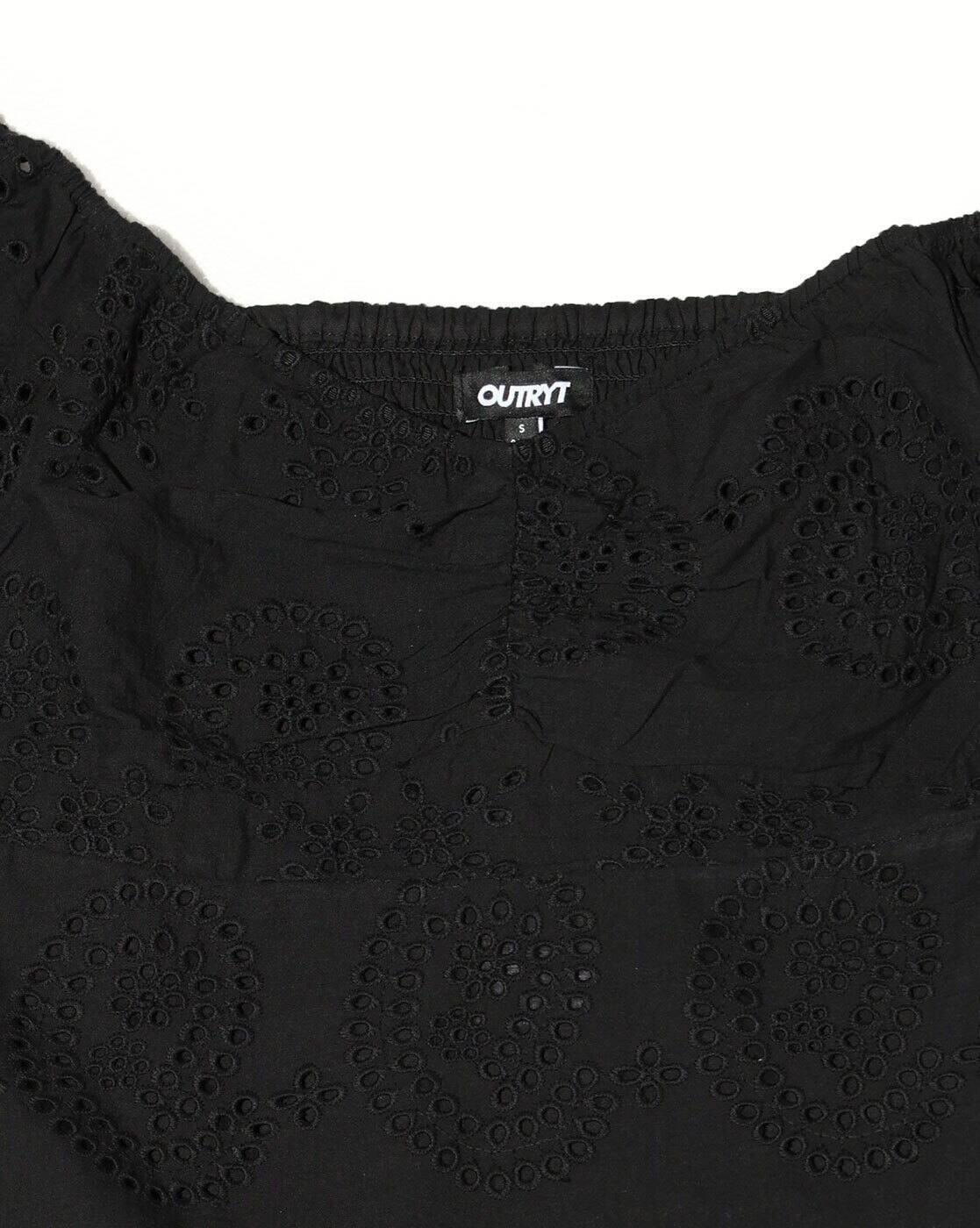 ALINE DRESS WITH PUFFED SLEEV, BLACK, XL
