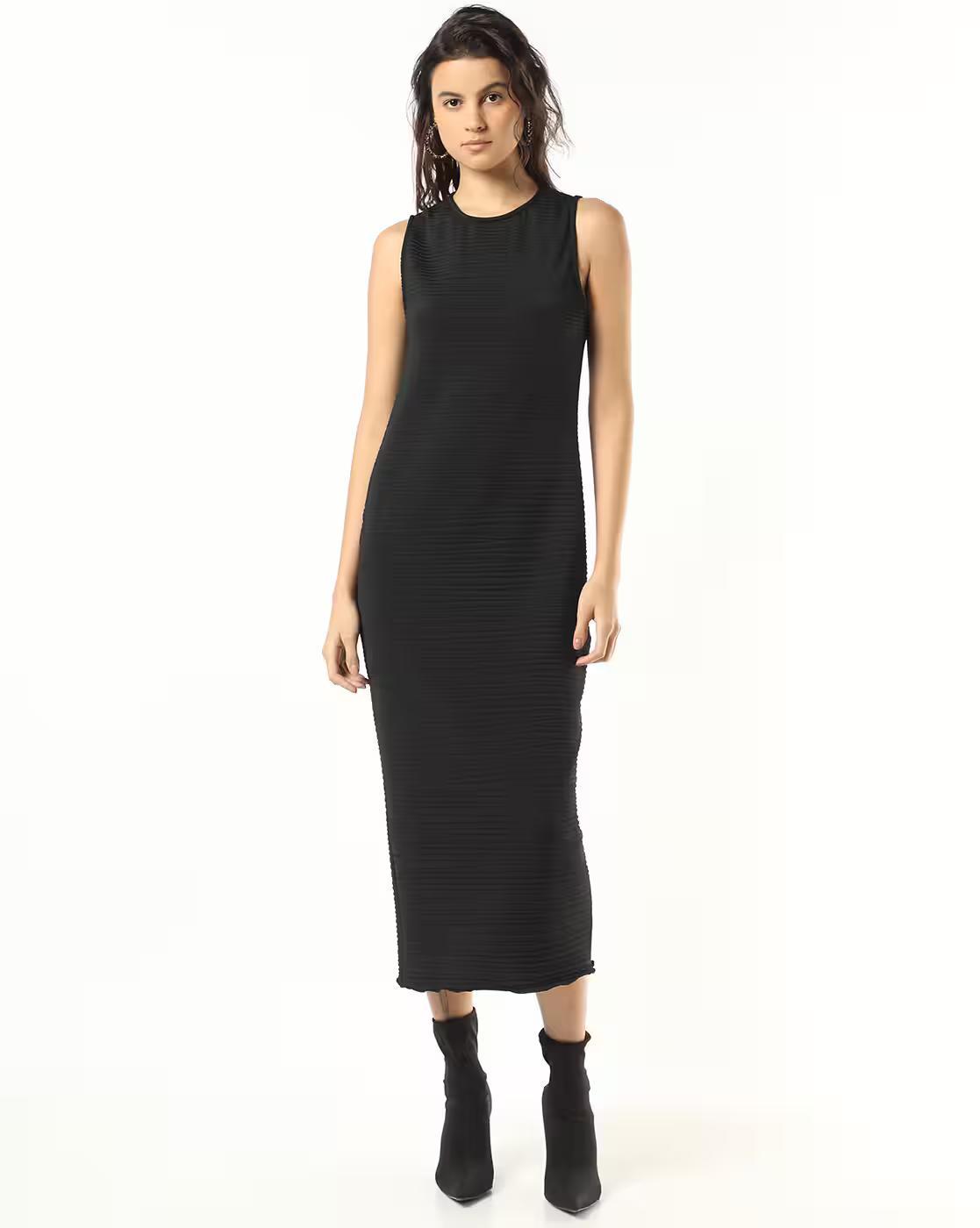 CASUALWEAR DRESSES, JET BLACK, S