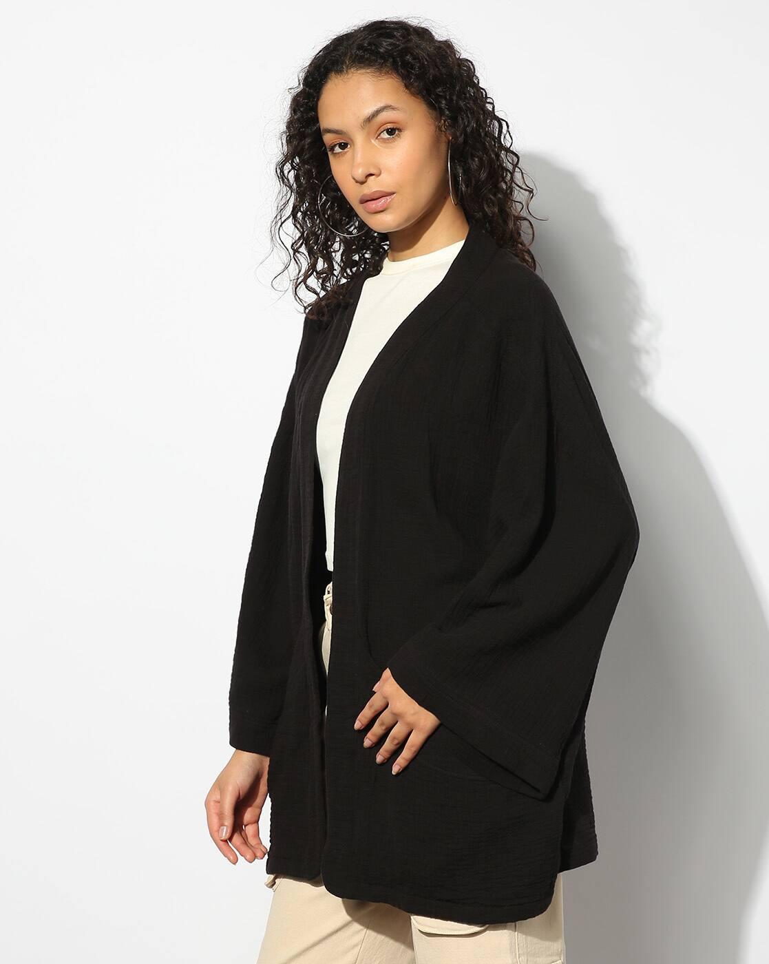 OUTERWEAR SHRUG, BLACK