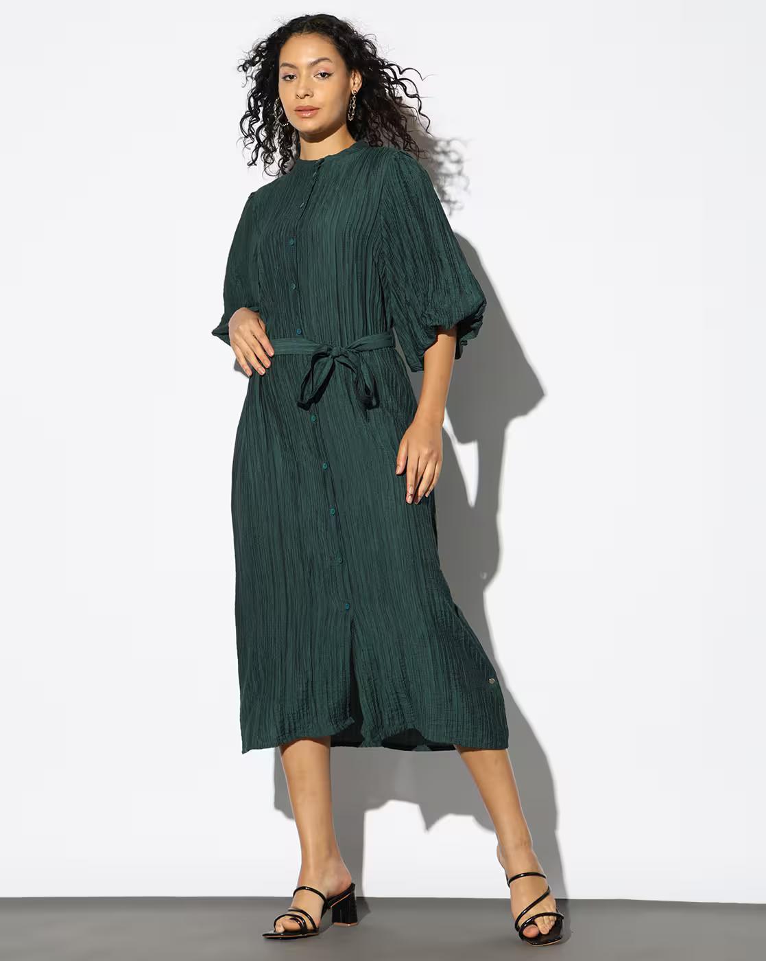ONEPIECE DRESSES, GREEN, XS