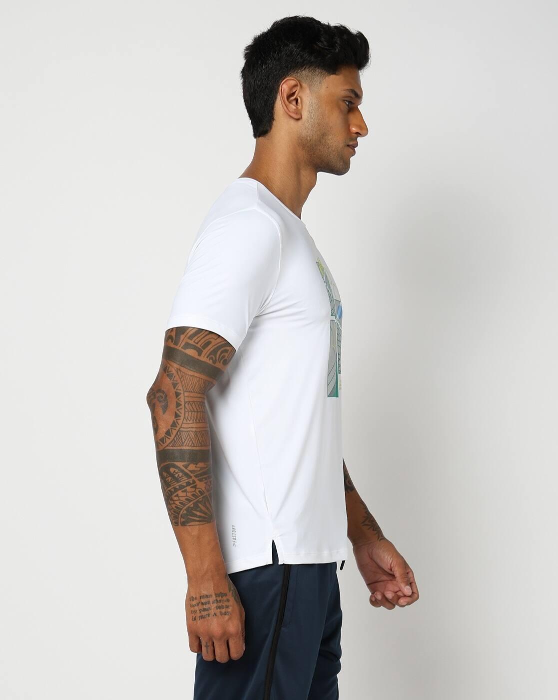 Men Racquet Graphic Print Lightweight Crew-Neck T-Shirt