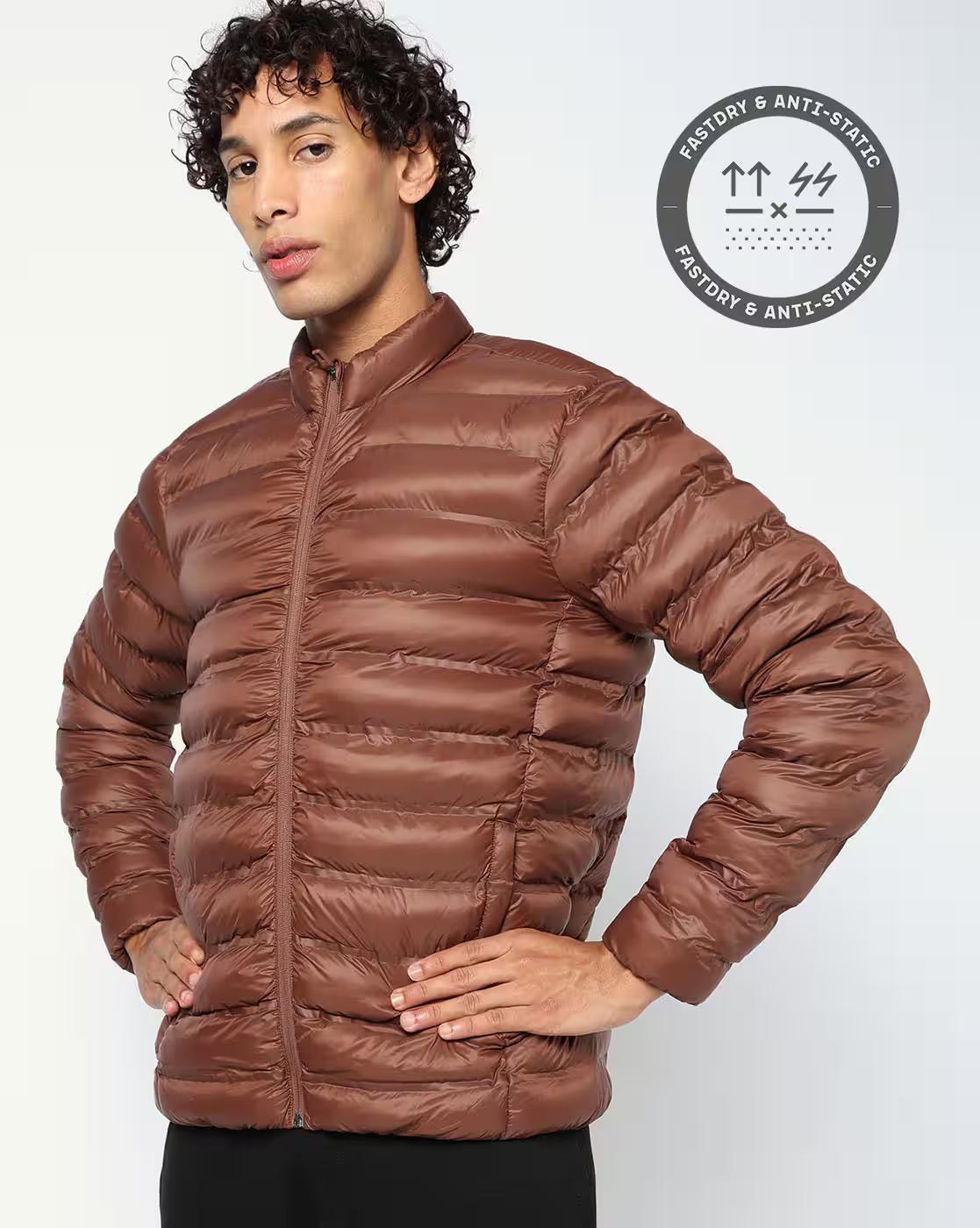 Men Puffer Bomber Regular Fit Jacket