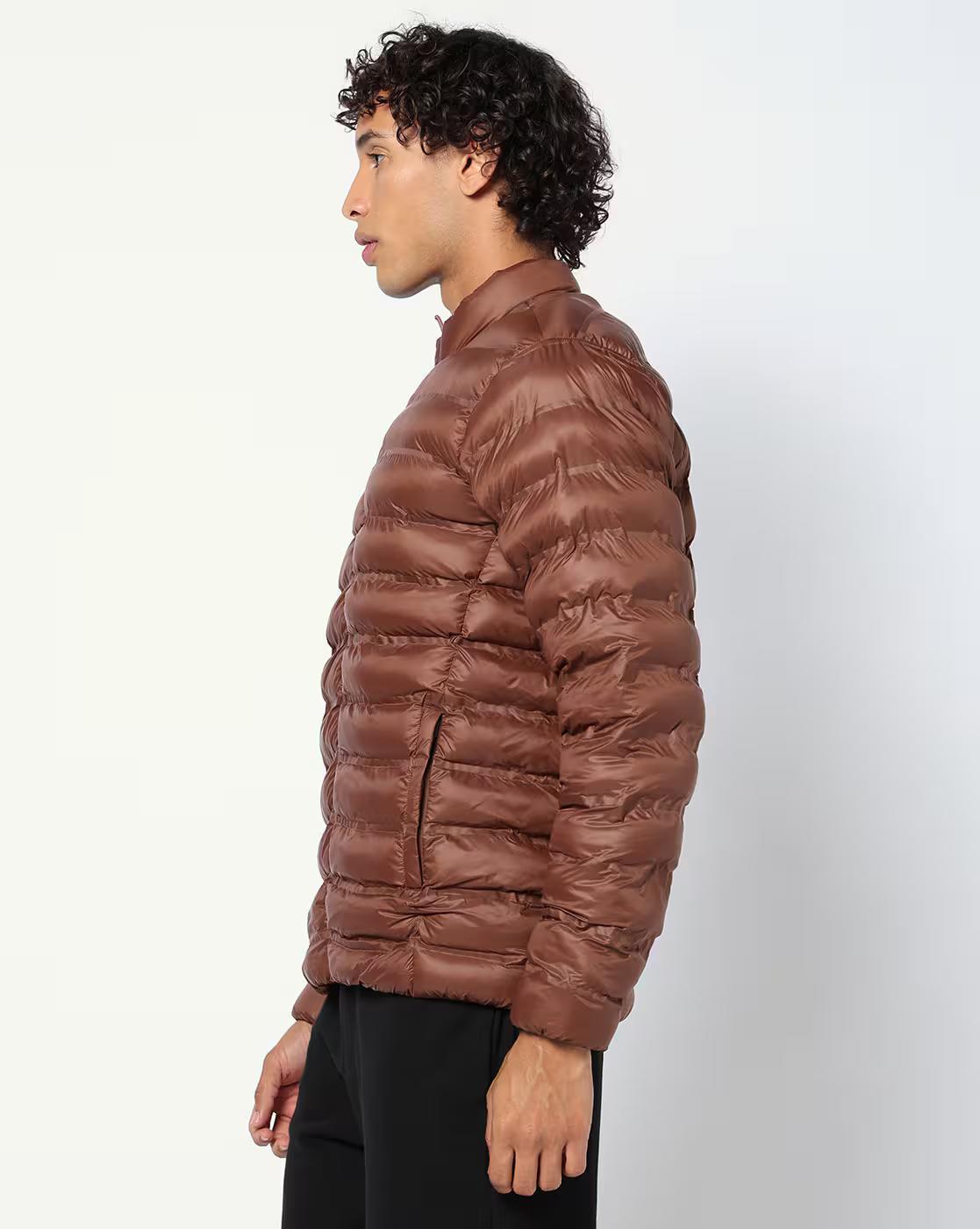 Men Puffer Bomber Regular Fit Jacket