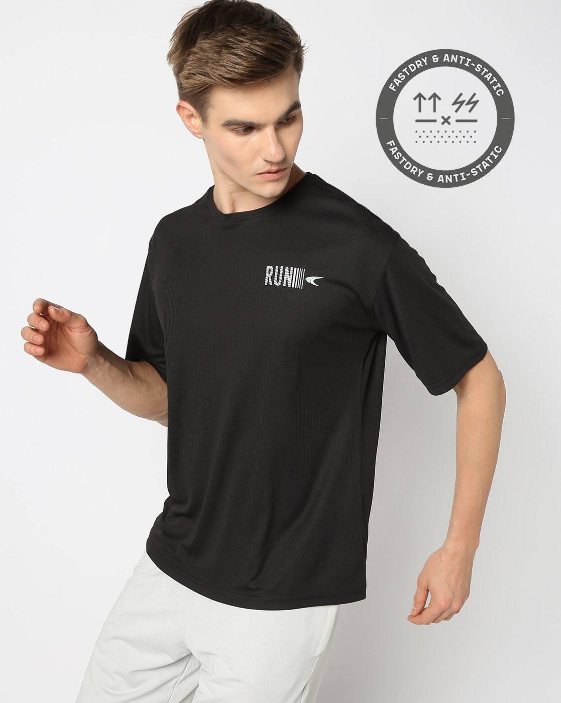Graphic logo Print TShirt, JET BLACK, S