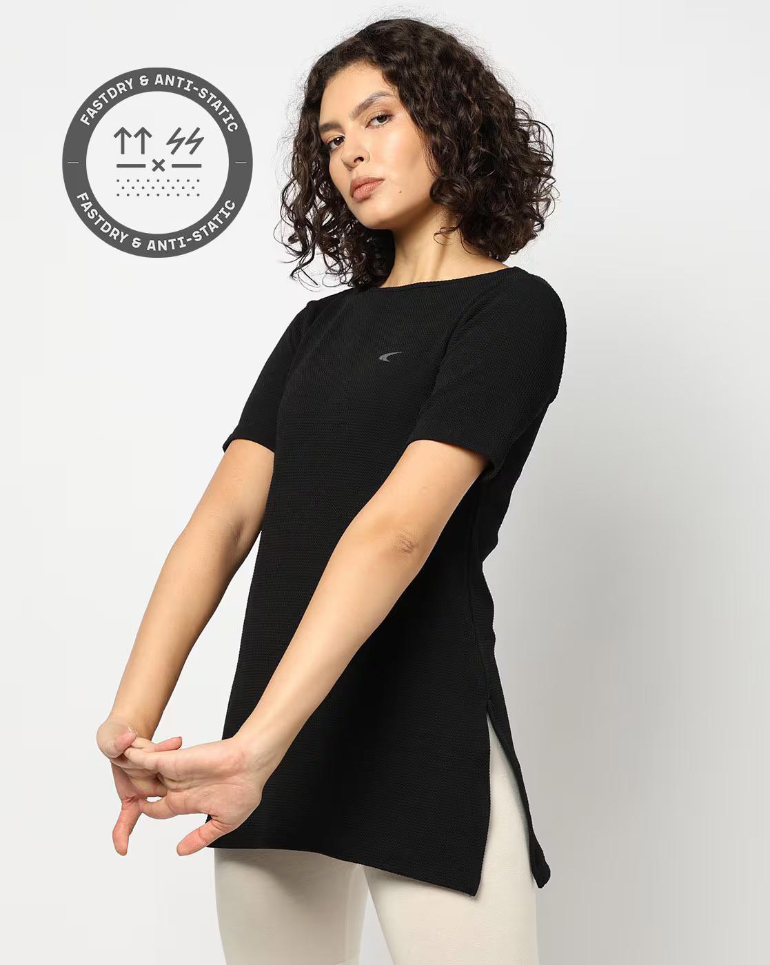 LONG LINE KURTEE WI, BLACK CHARCOAL, XXL