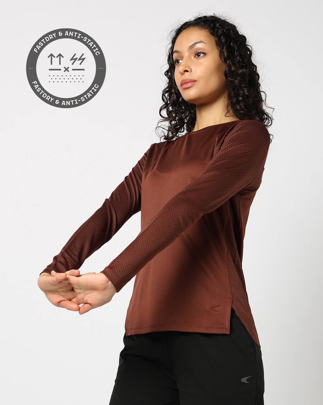 Women Patterned Fitted Crew-Neck T-Shirt