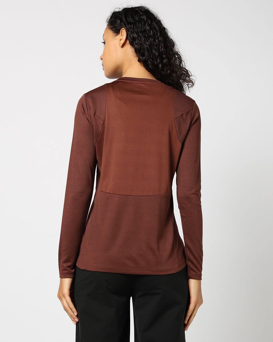 Women Patterned Fitted Crew-Neck T-Shirt