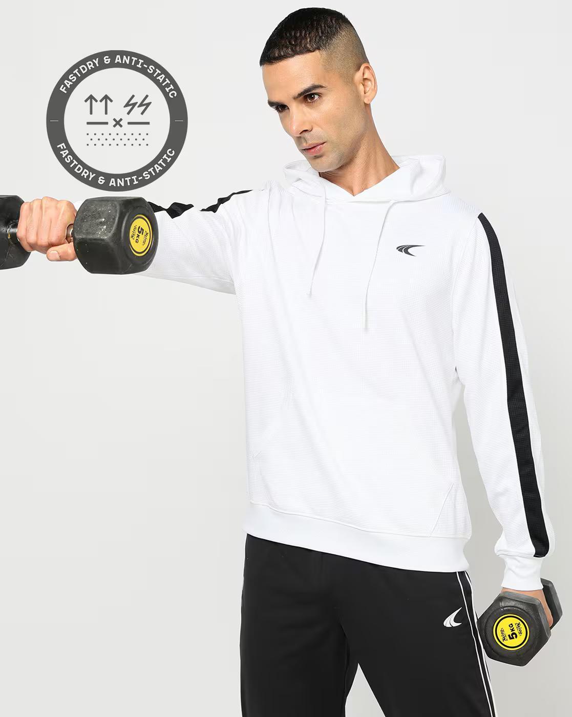 Men Waffle-Knit Regular Fit Hoodie