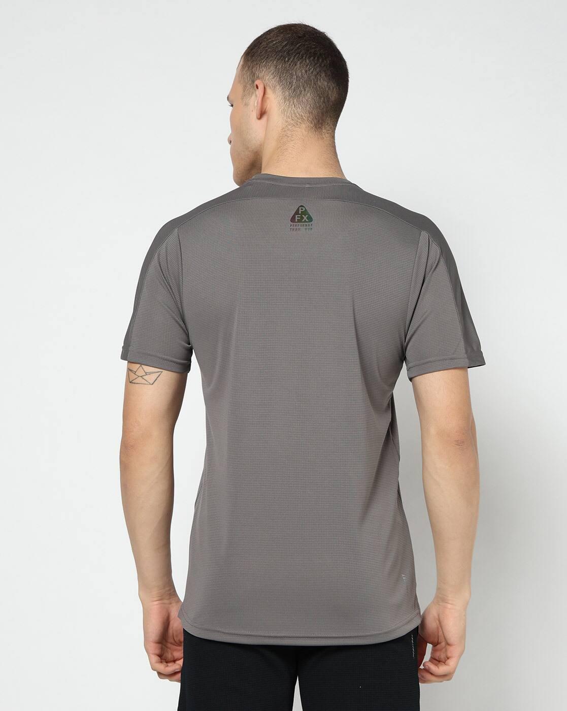 Men Iridescent Graphic Print Regular Fit Running Crew-Neck T-Shirt