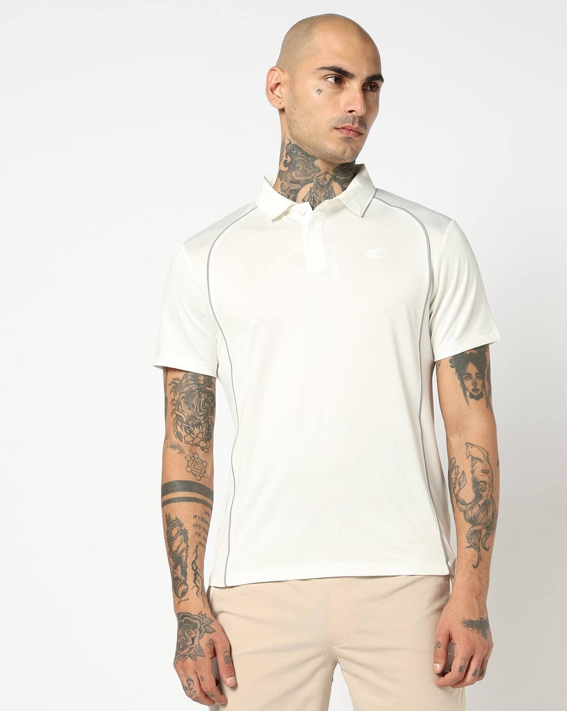 Mens Racquet Regular Fit Polo T-Shirt with Flat Seam Detail