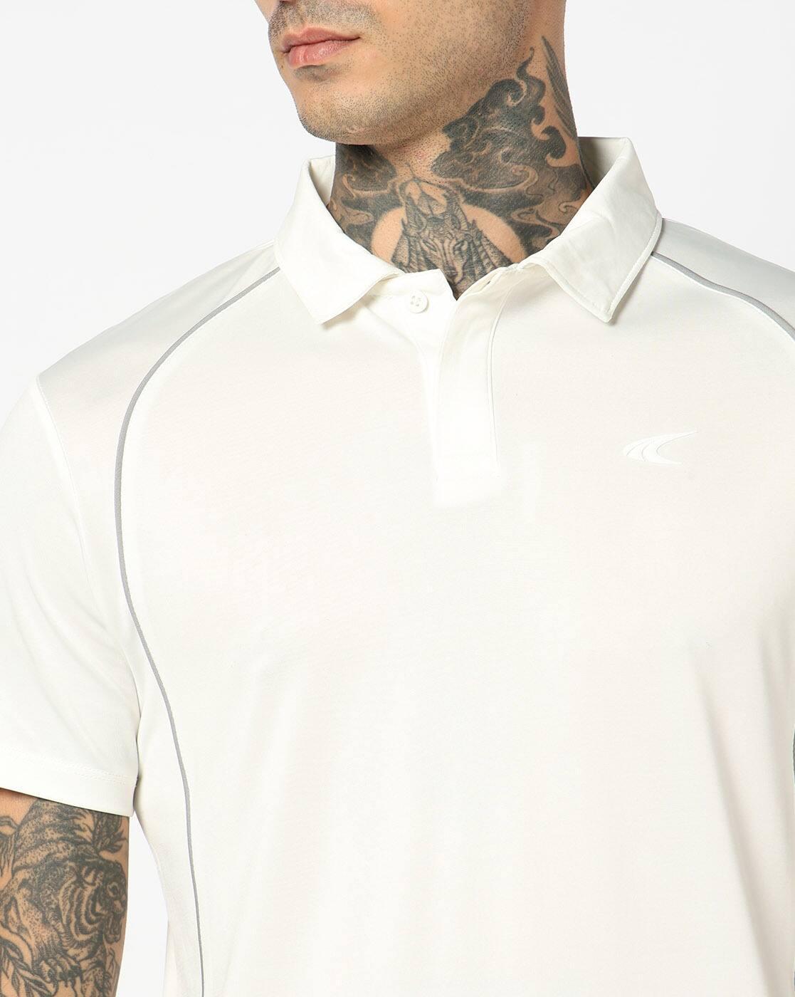 Mens Racquet Regular Fit Polo T-Shirt with Flat Seam Detail