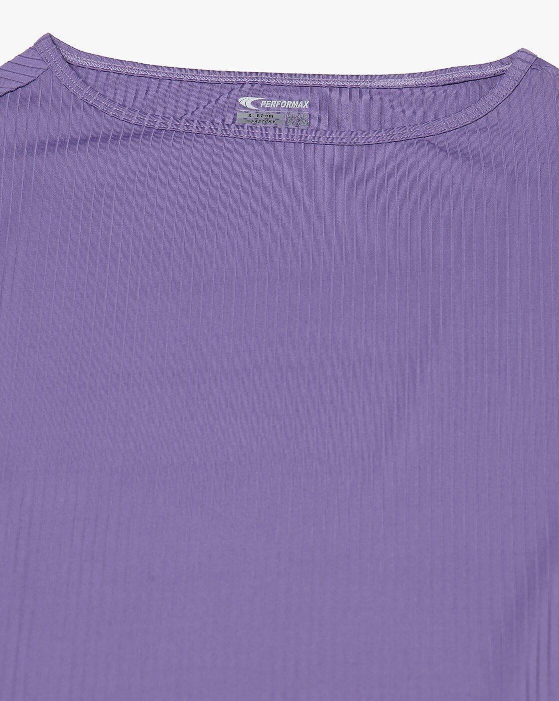 Women Ribbed Yoga Boat-Neck Boxy Fit Top