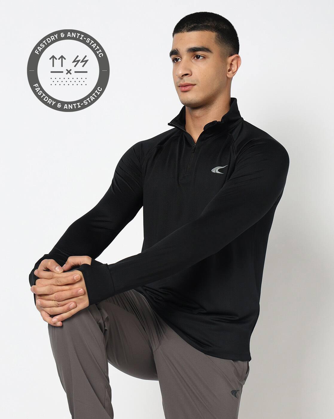 Men Running Light Weight Troyer T-Shirt with Reflective Detail
