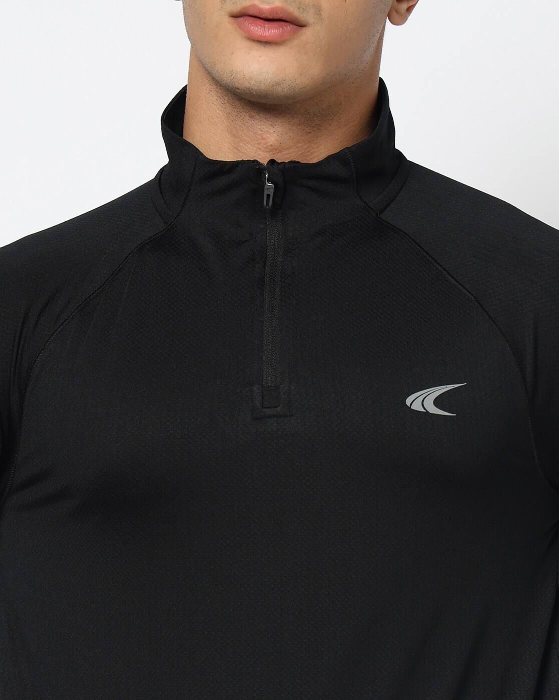 Men Running Light Weight Troyer T-Shirt with Reflective Detail