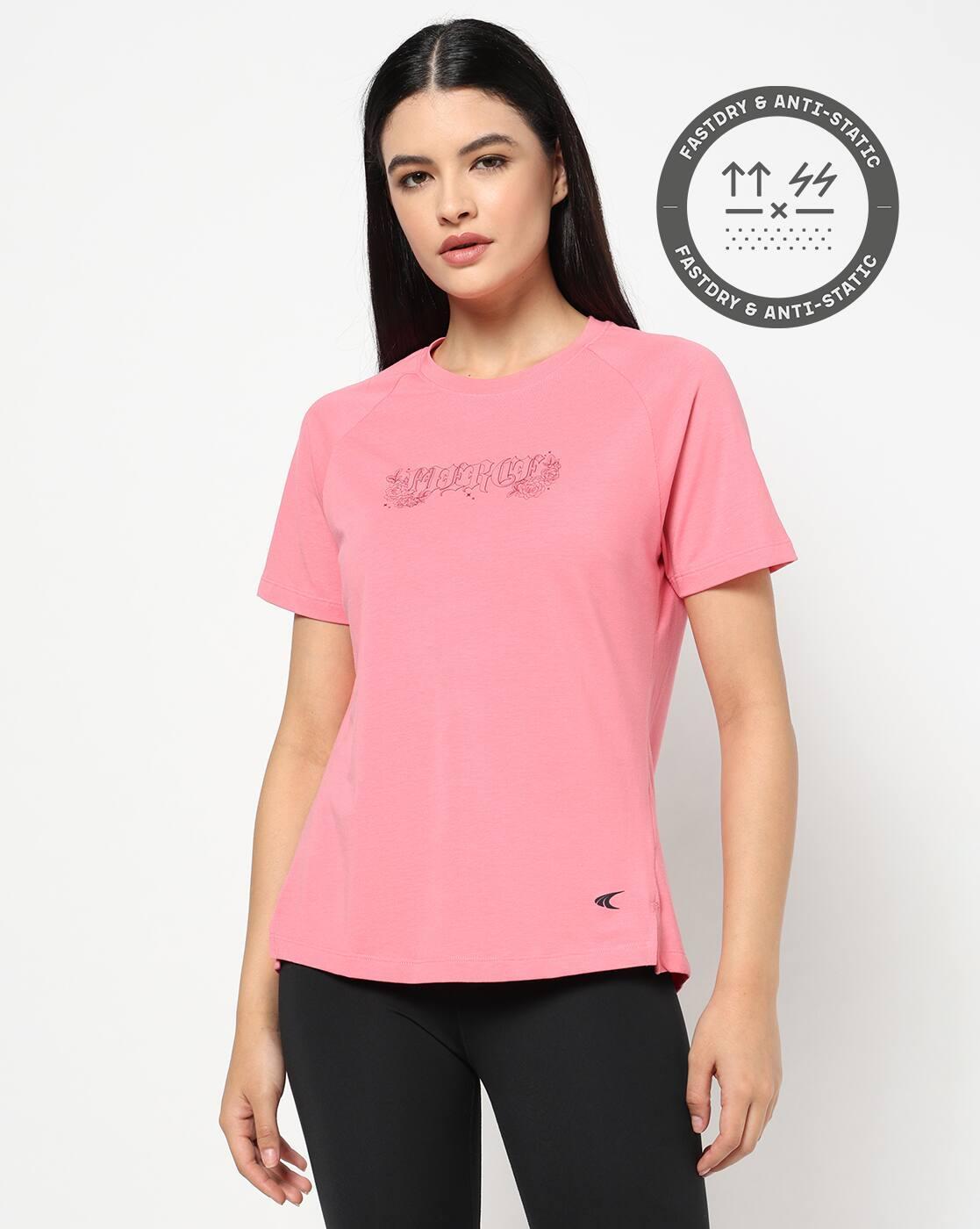 Women Typographic Print Regular Fit Round-Neck T-Shirt