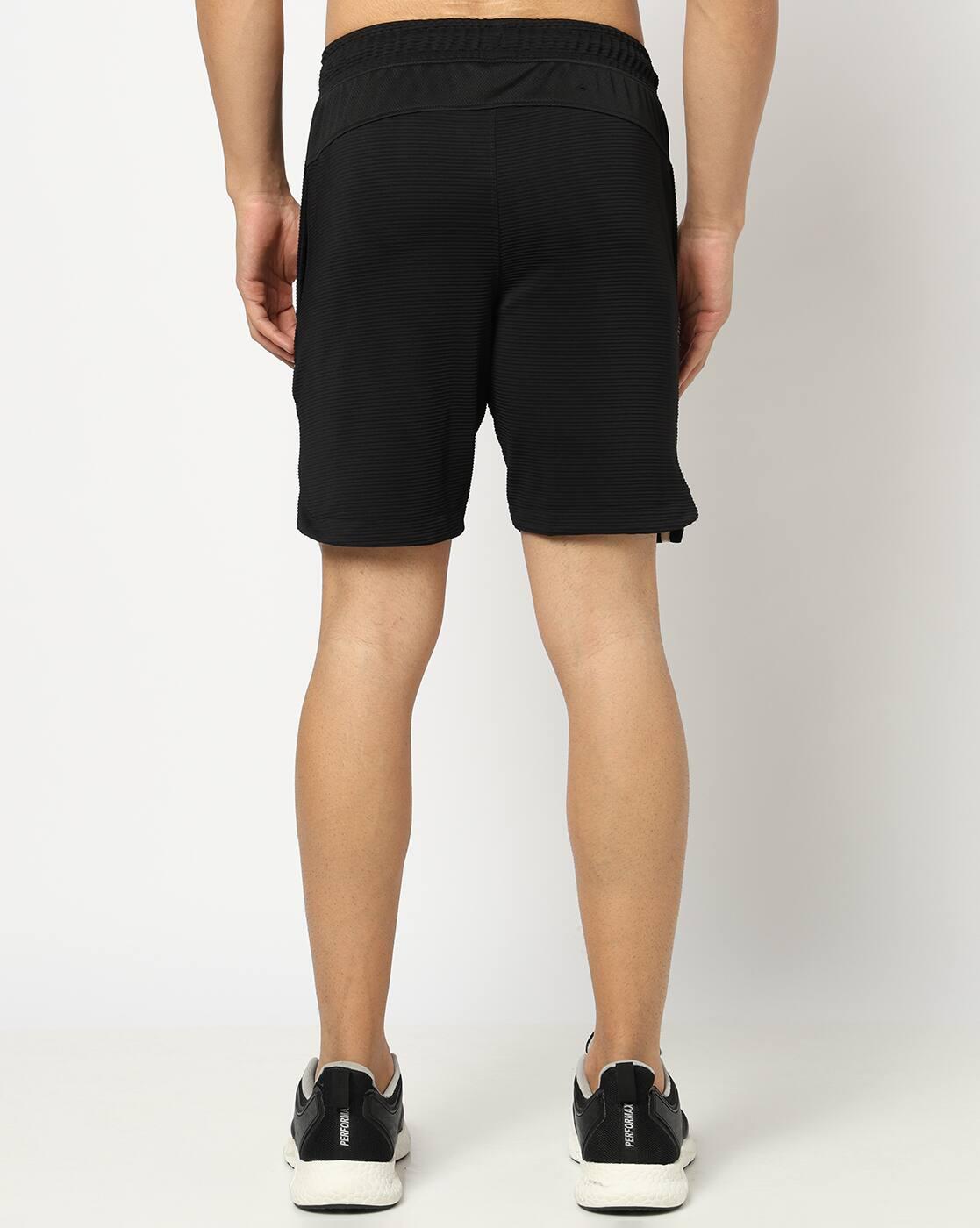 Men Ribbed Regular Fit Athletic Shorts