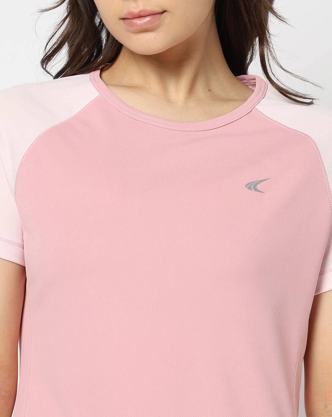 Women Colourblock Regular Fit Round-Neck T-Shirt