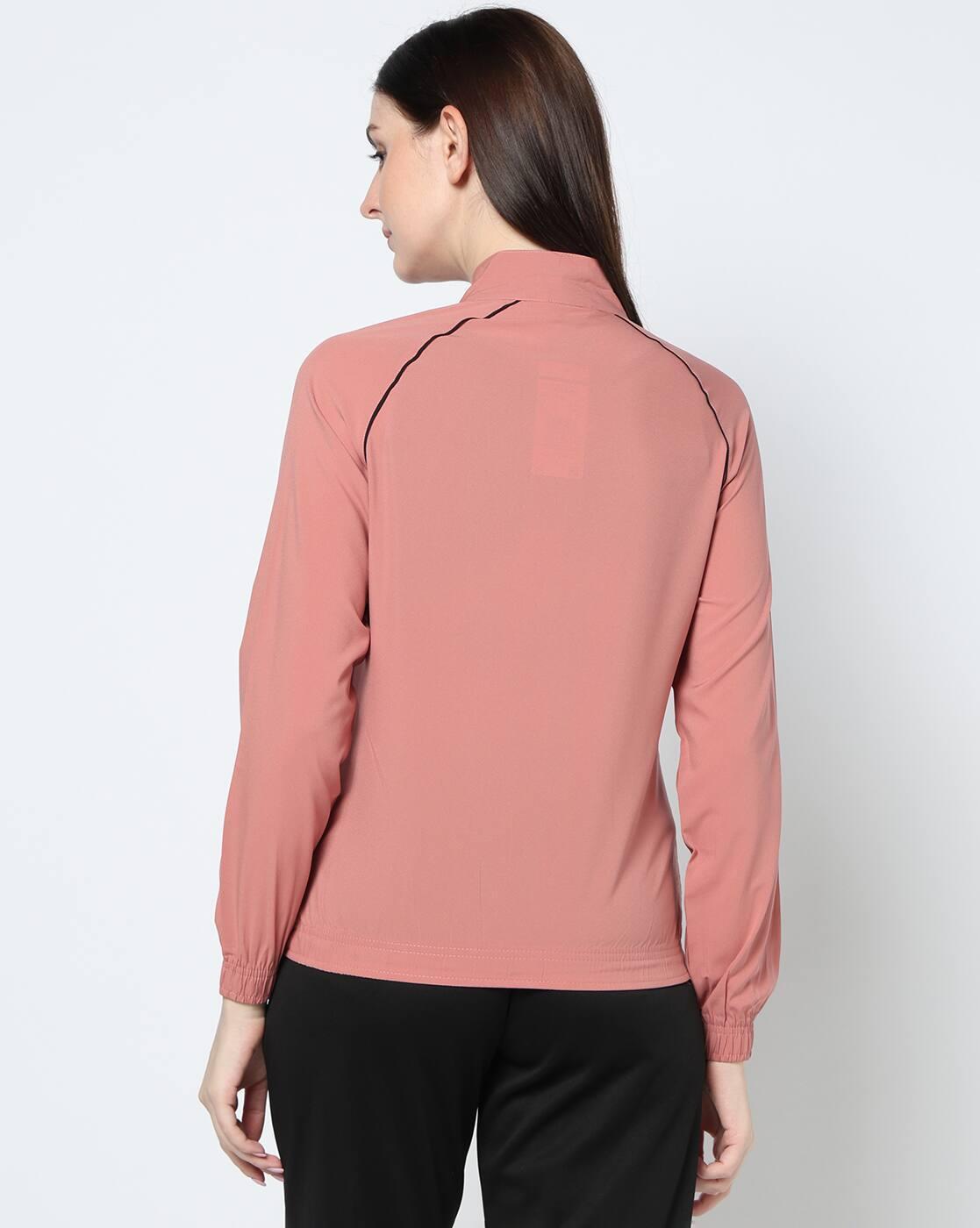 Women Dual Raglan Regular Fit Piping Track Jacket