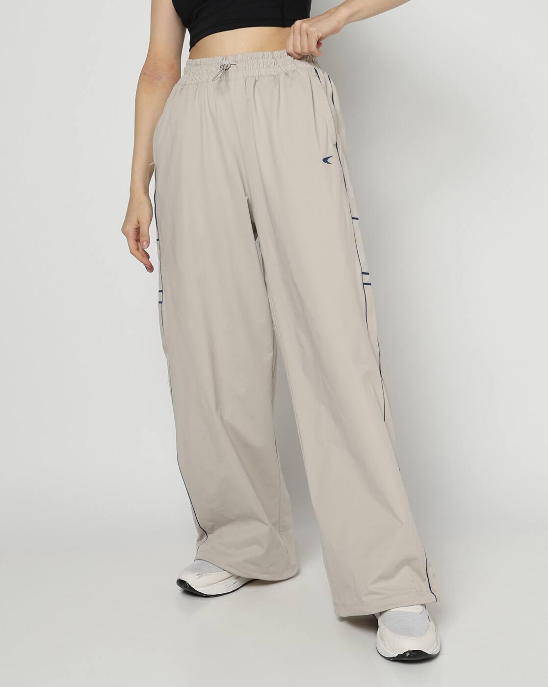 Women Racquest Sport Parachute Pants with Contrast Piping
