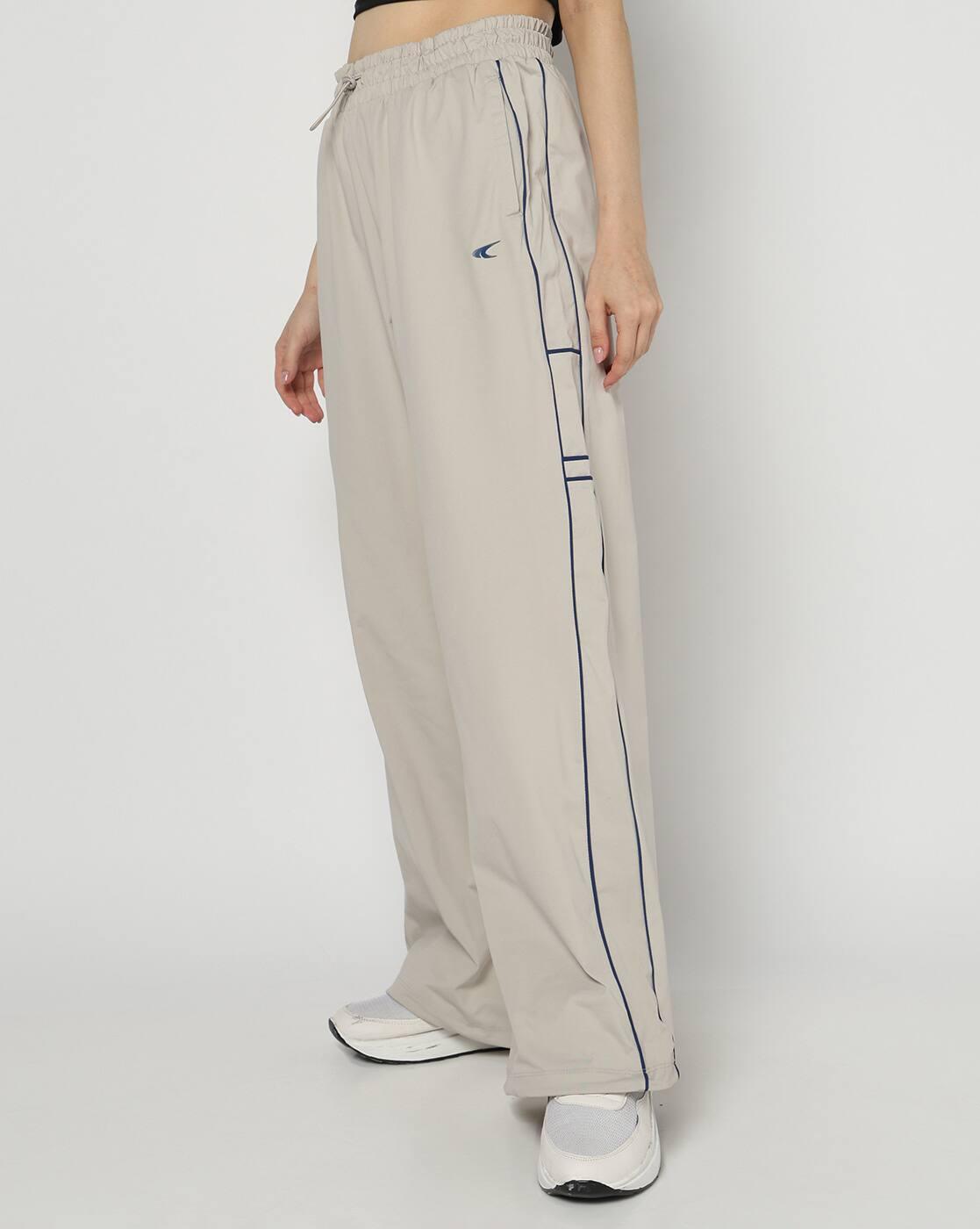Women Racquest Sport Parachute Pants with Contrast Piping