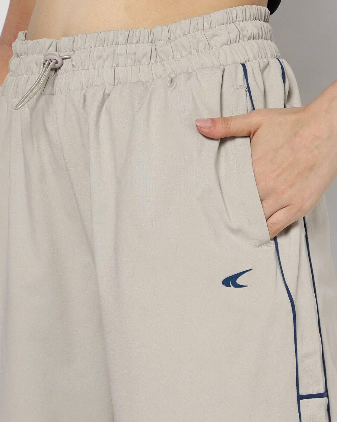 Women Racquest Sport Parachute Pants with Contrast Piping
