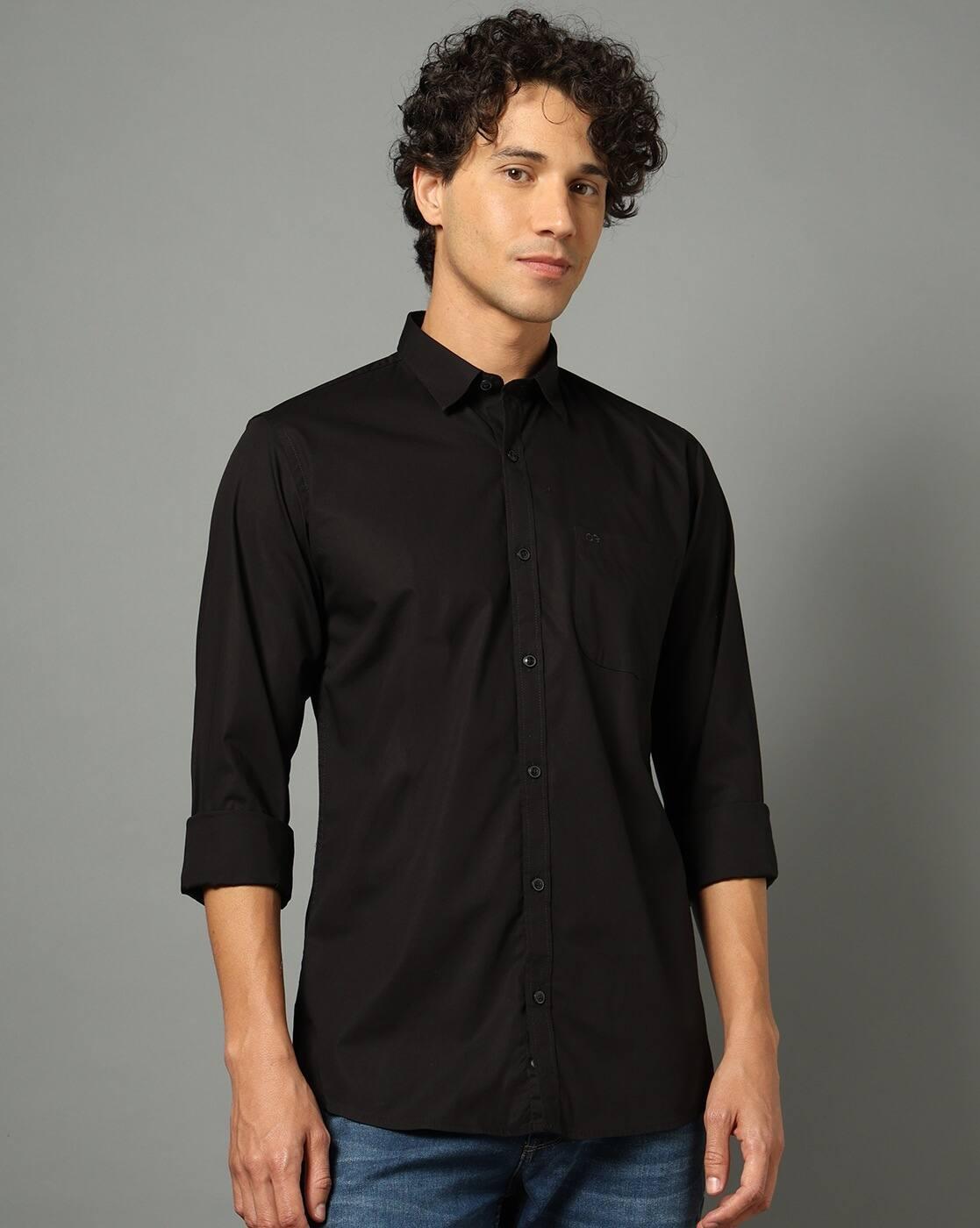 PE CASUAL SHIRT  PCSFSSLBC168, BLACK, 42