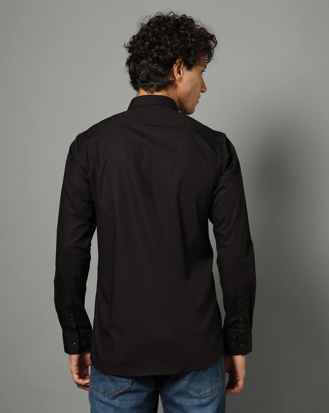 PE CASUAL SHIRT  PCSFSSLBC168, BLACK, 42