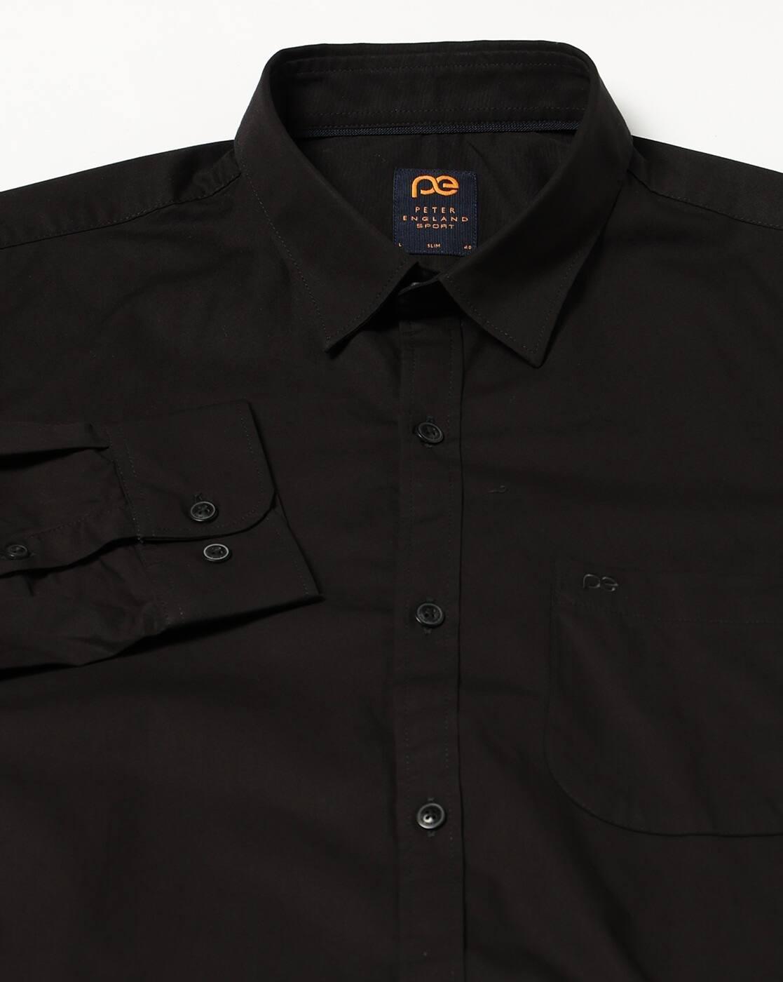 PE CASUAL SHIRT  PCSFSSLBC168, BLACK, 42
