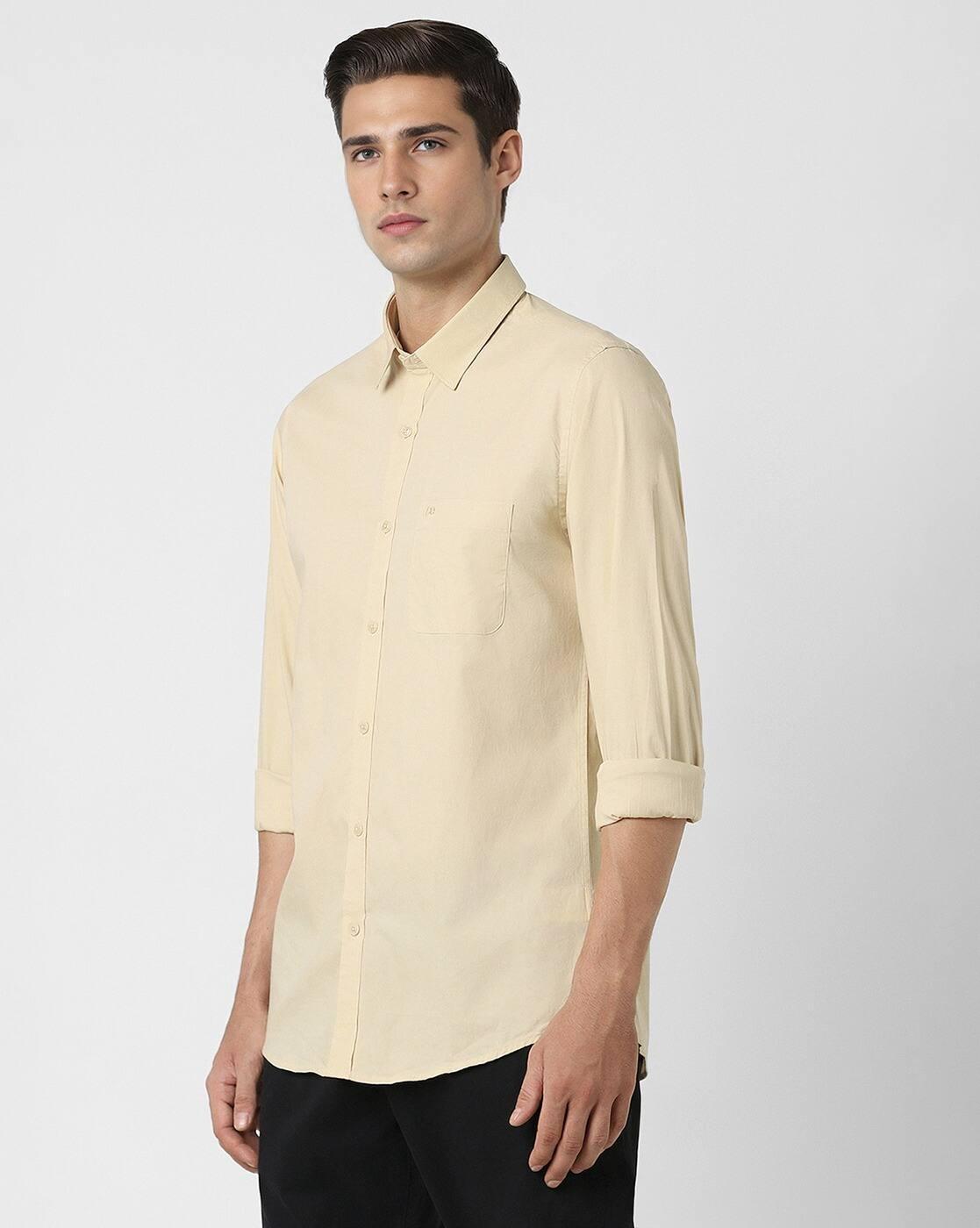 PE CASUAL SHIRT  PCSFSSLB, LT. KHAKI, 39