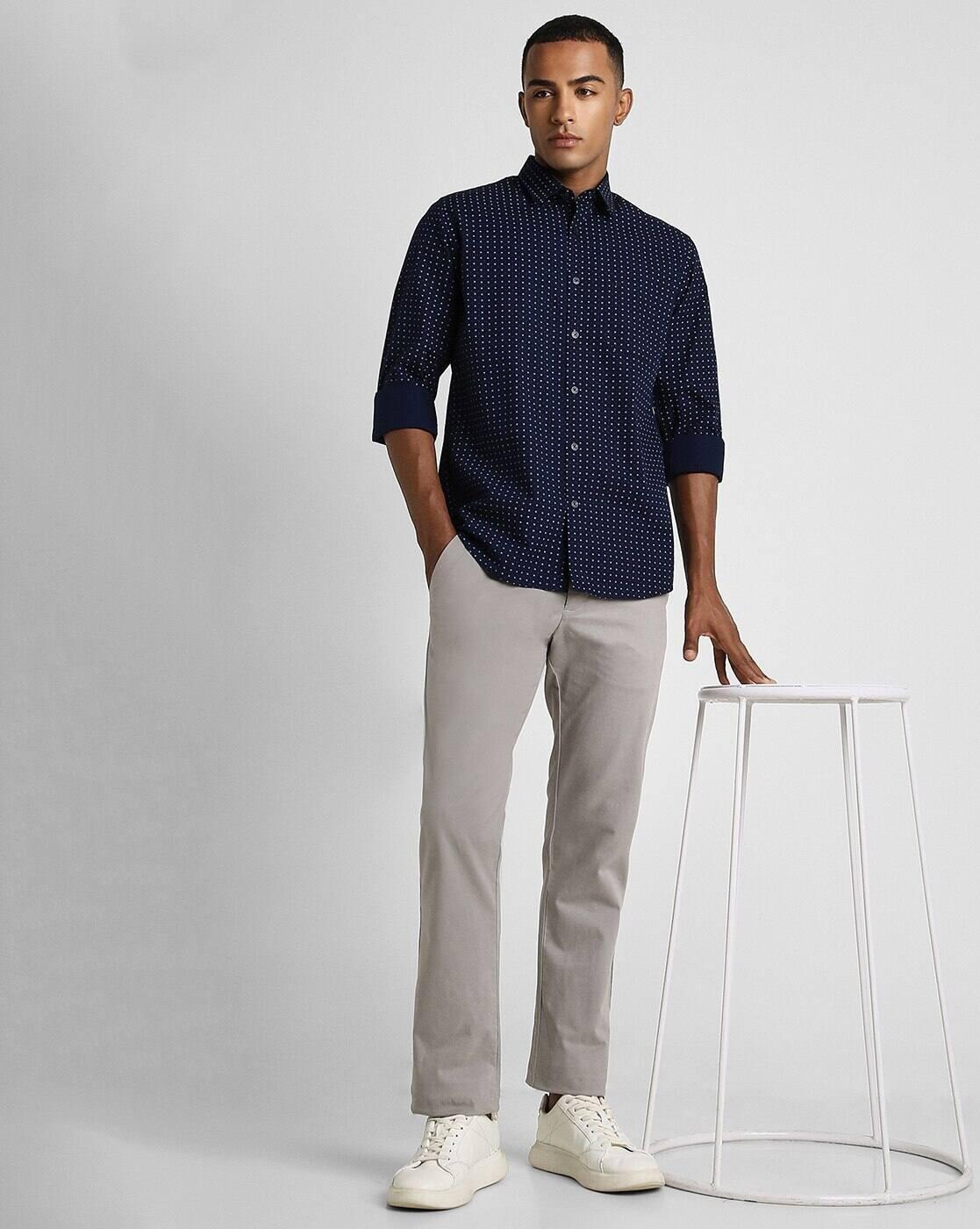 PE CASUAL SHIRT  PCSFSSLF40766, NAVY, 40