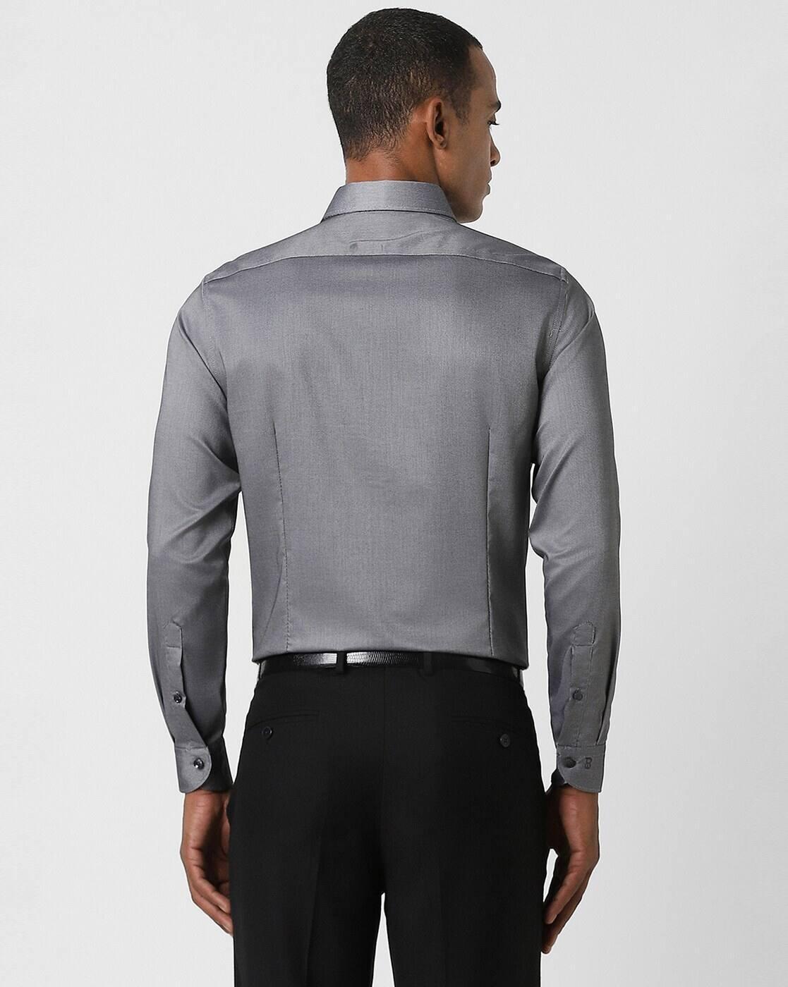 Men Slim Fit Cotton Shirt with Patch Pocket
