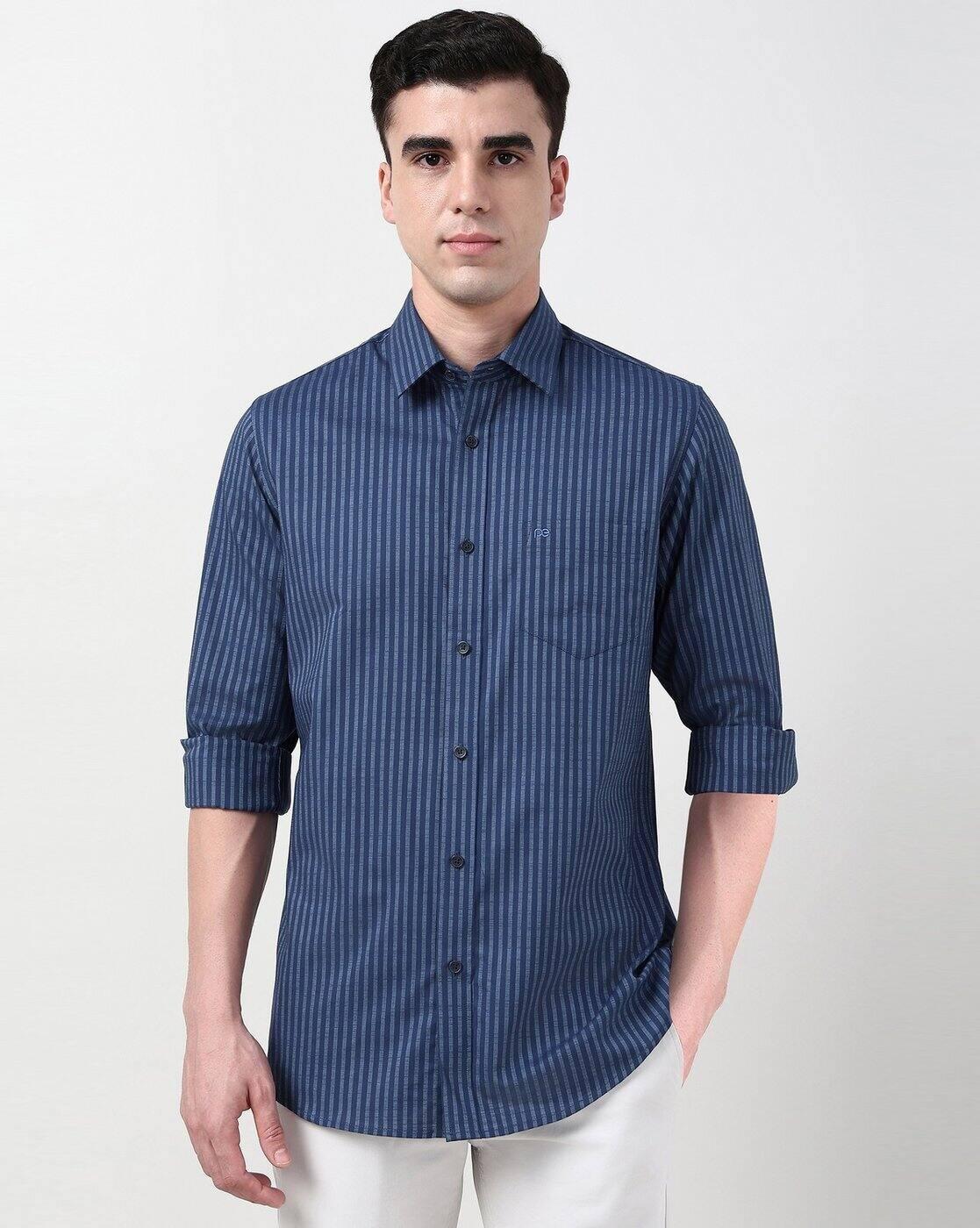 PE-AW25-MF- TOPS SHIRTS, MEDIUM BLUE, 40