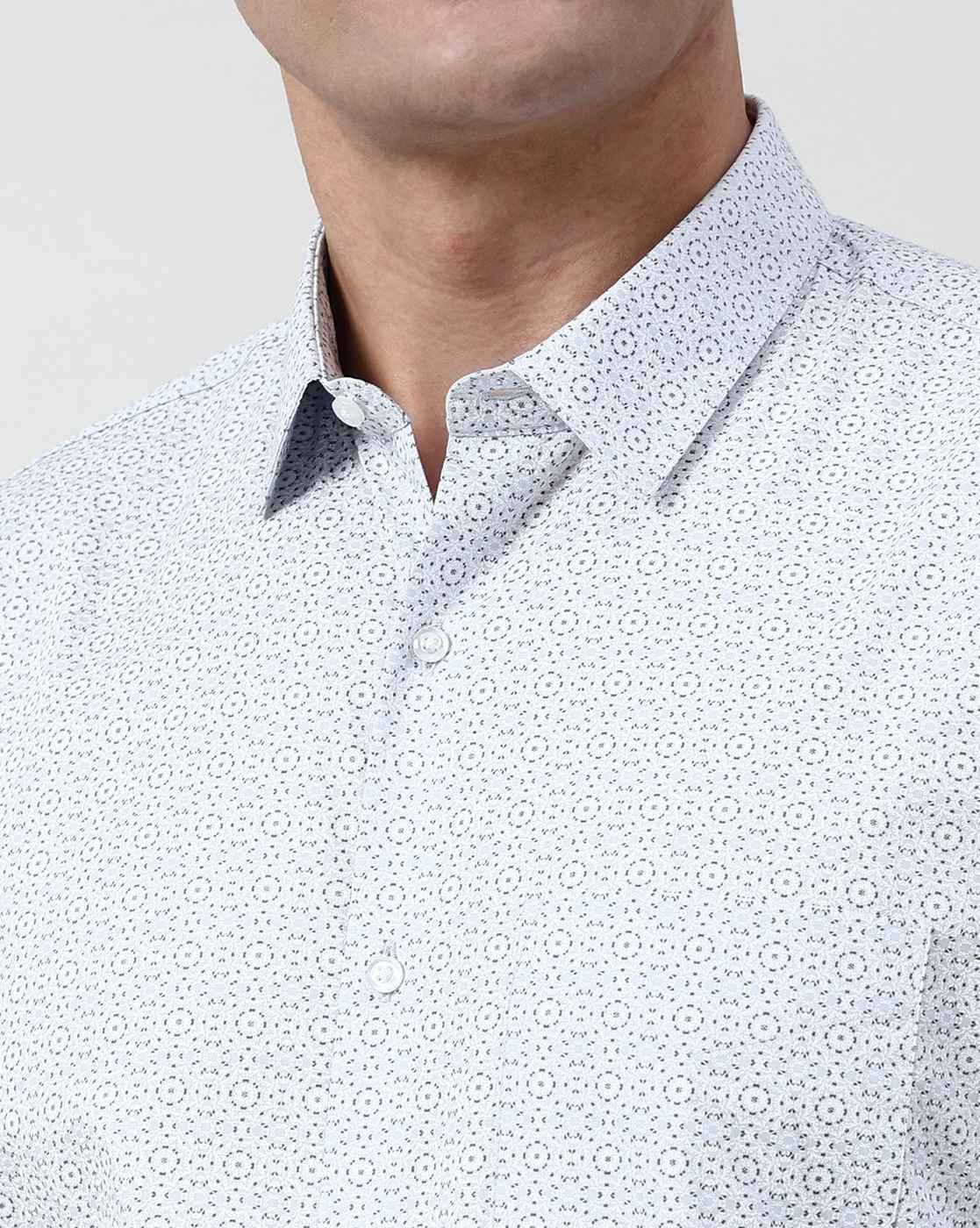 Men Micro Print Regular Fit Shirt