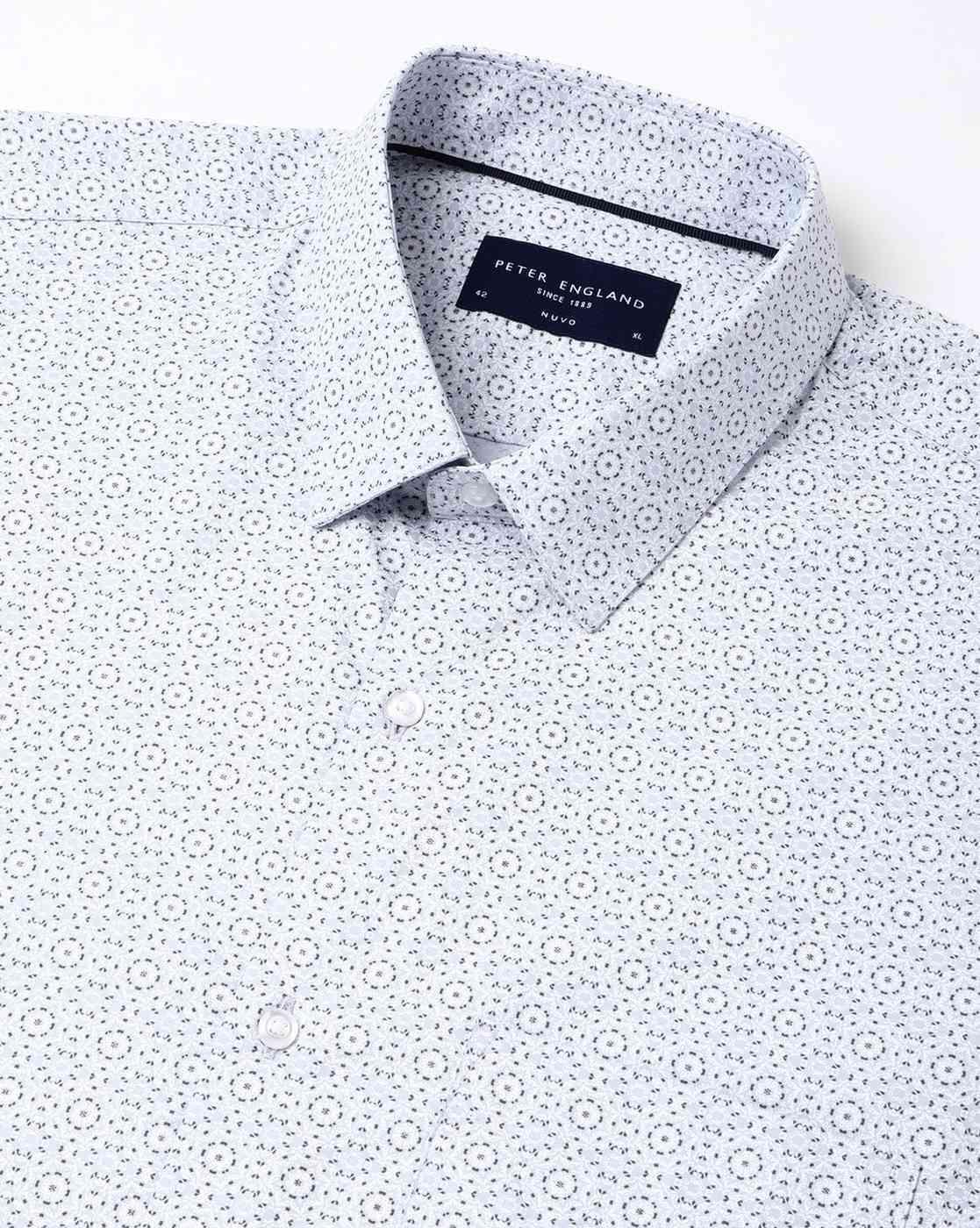 Men Micro Print Regular Fit Shirt