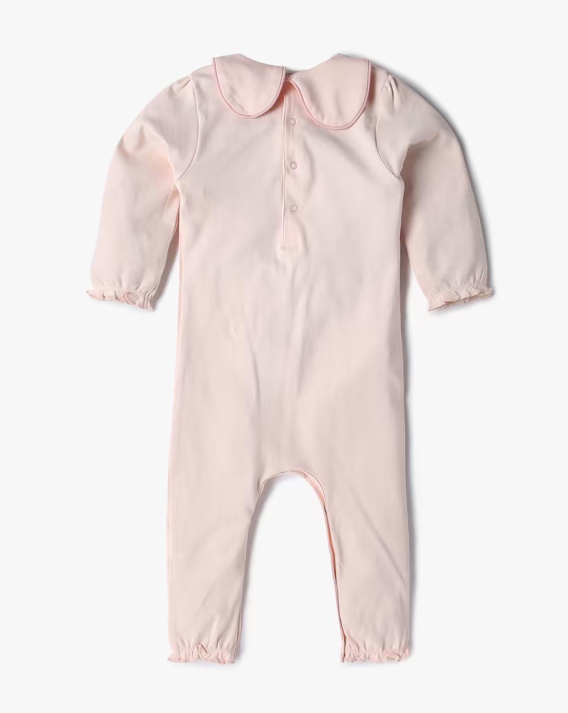 Infant Embellished Romper with Bow Collar