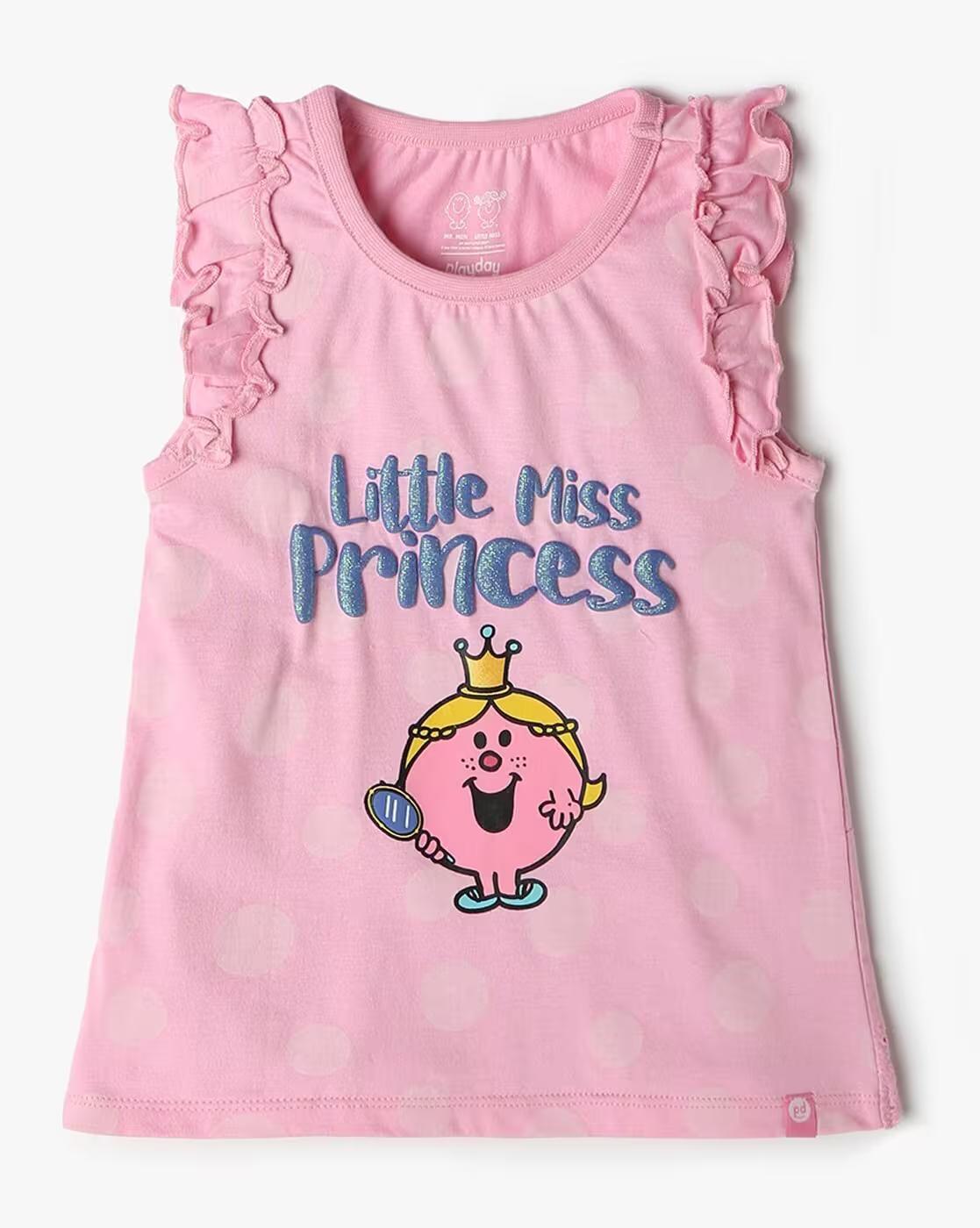 Girls Print Round-Neck Top