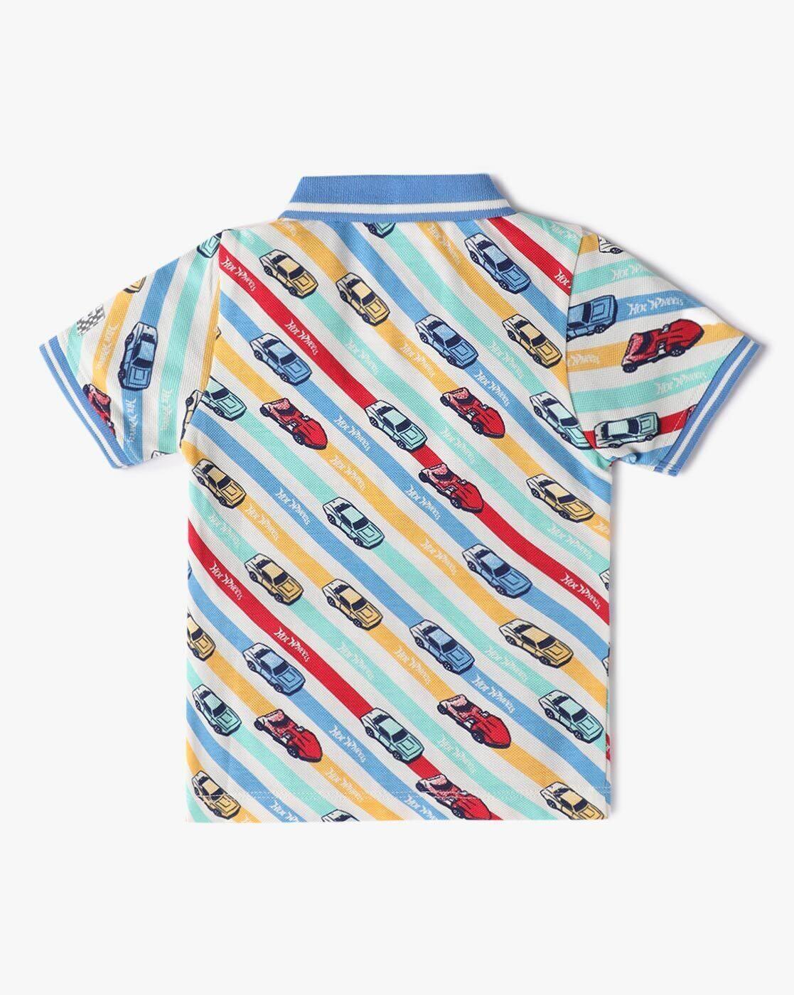 HOTWHEEL PRINTED POLO TSHI, MULTI