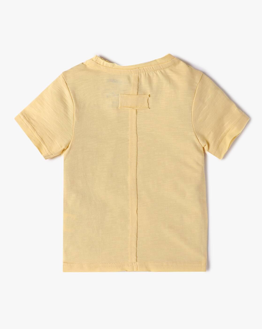 INTERACTIVE PRINTED TSHIR, YELLOW, 6-12M