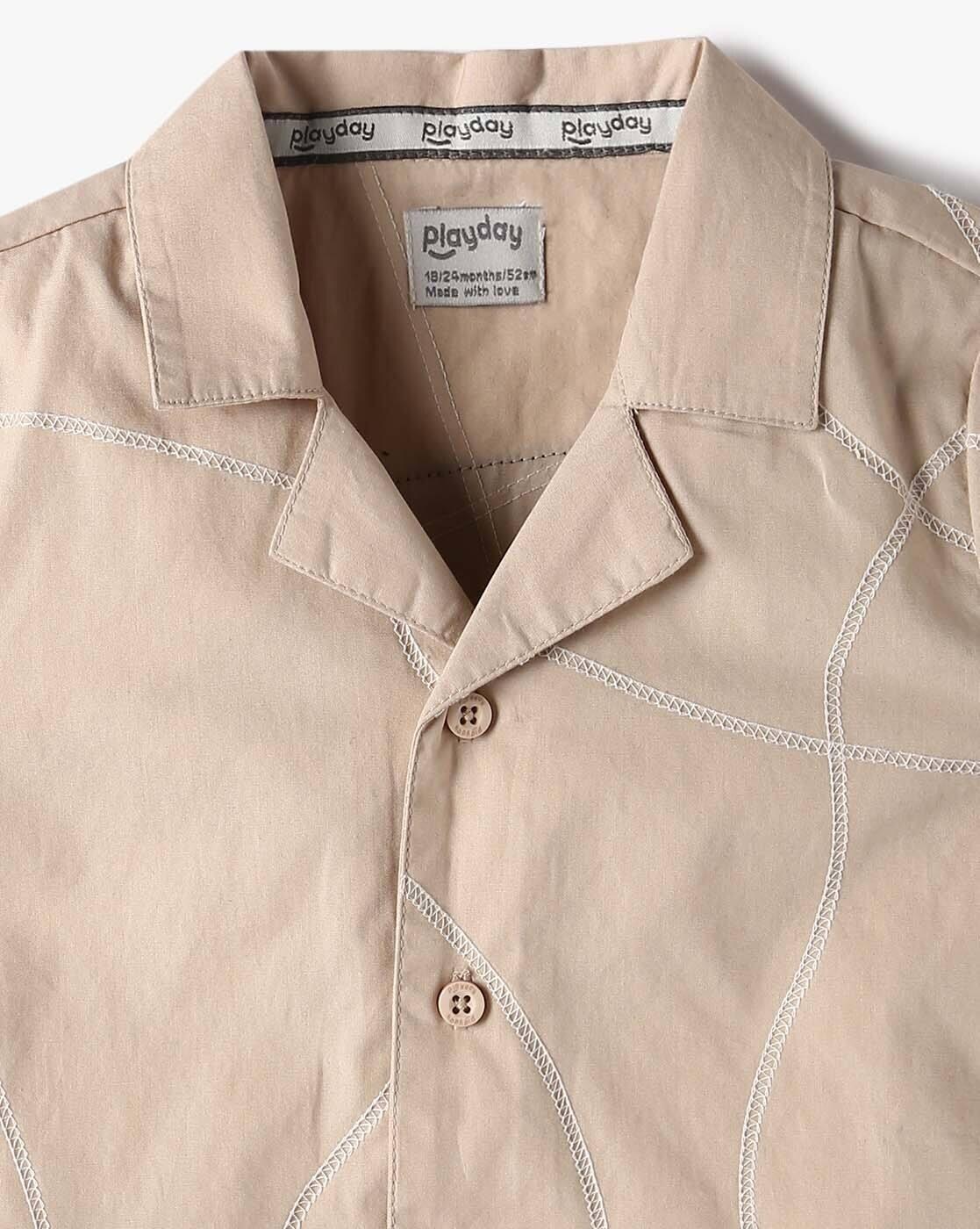 PRINTED SHIRT, BROWN, 2-3Y