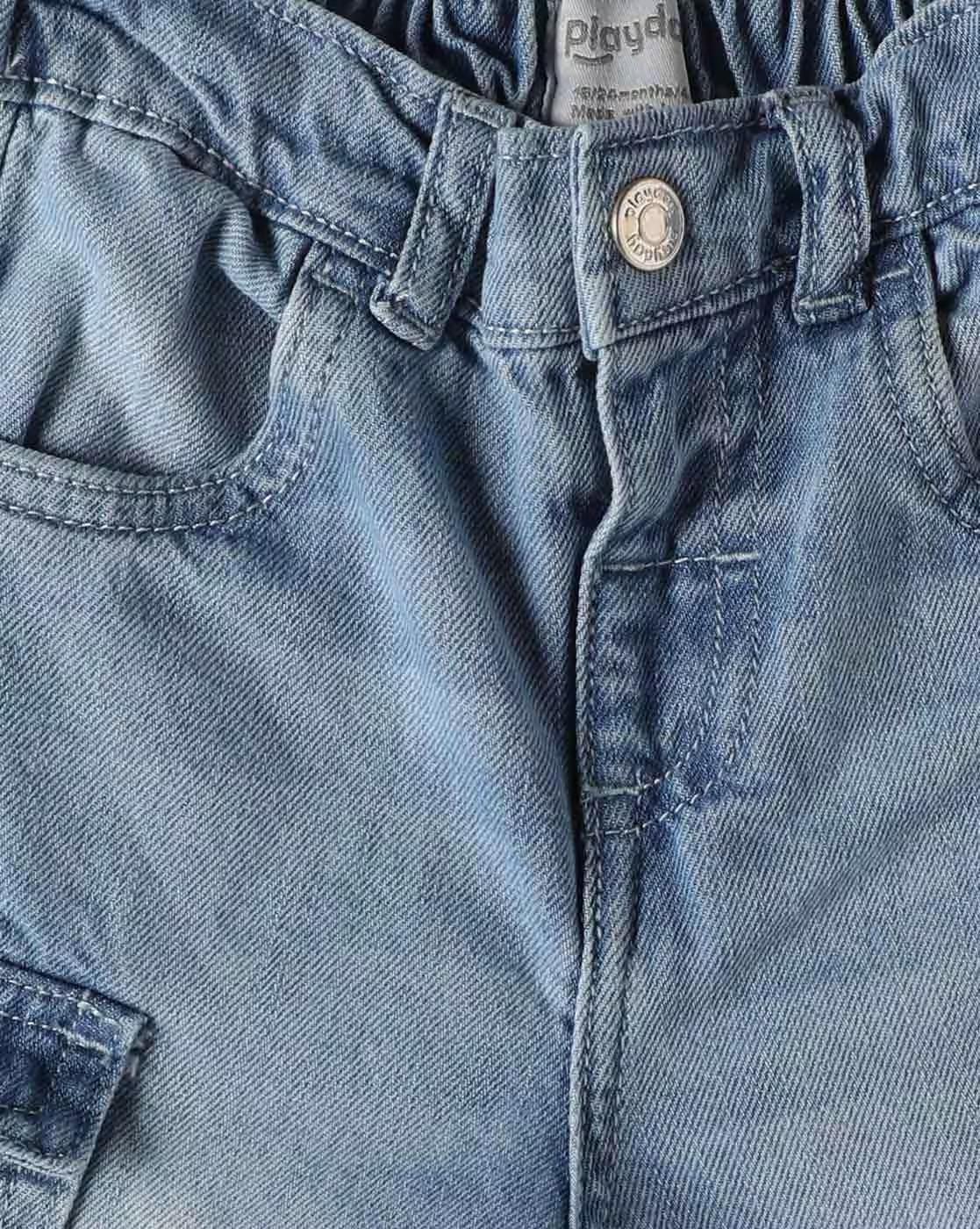 CARGO DENIM WITH POCKET, BLUE, 6-12M