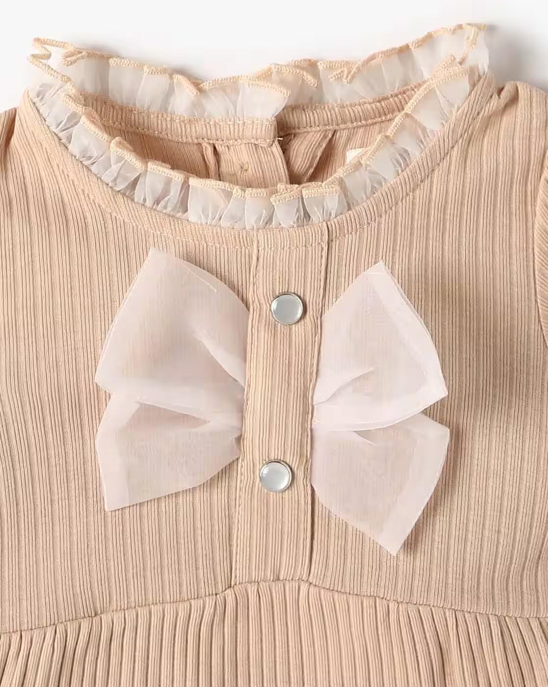 ROMPER WITH BOW, PINK, 0-3M