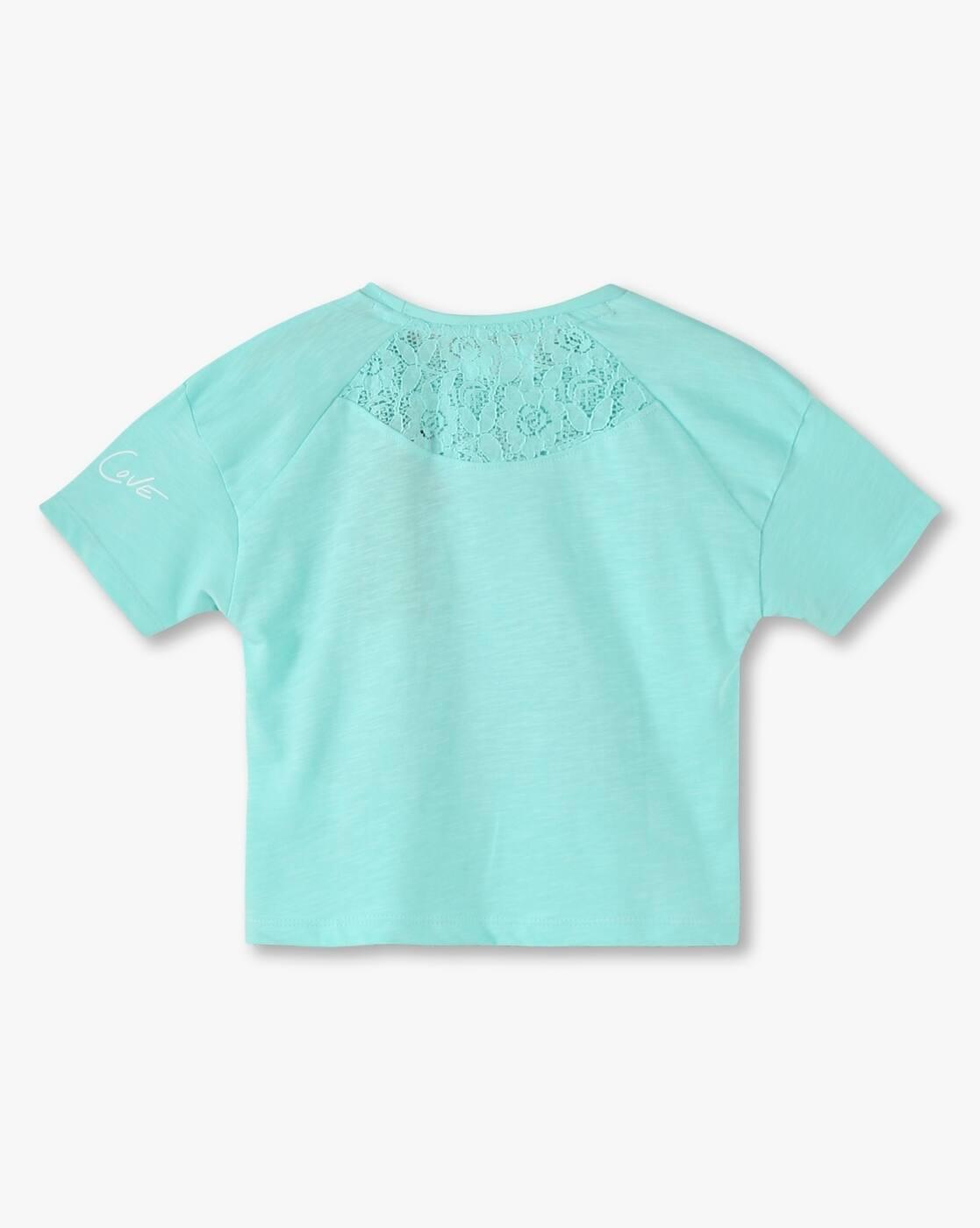 BOXYTWIST CUFF DOLMANTEE, TURQ, 11-12Y
