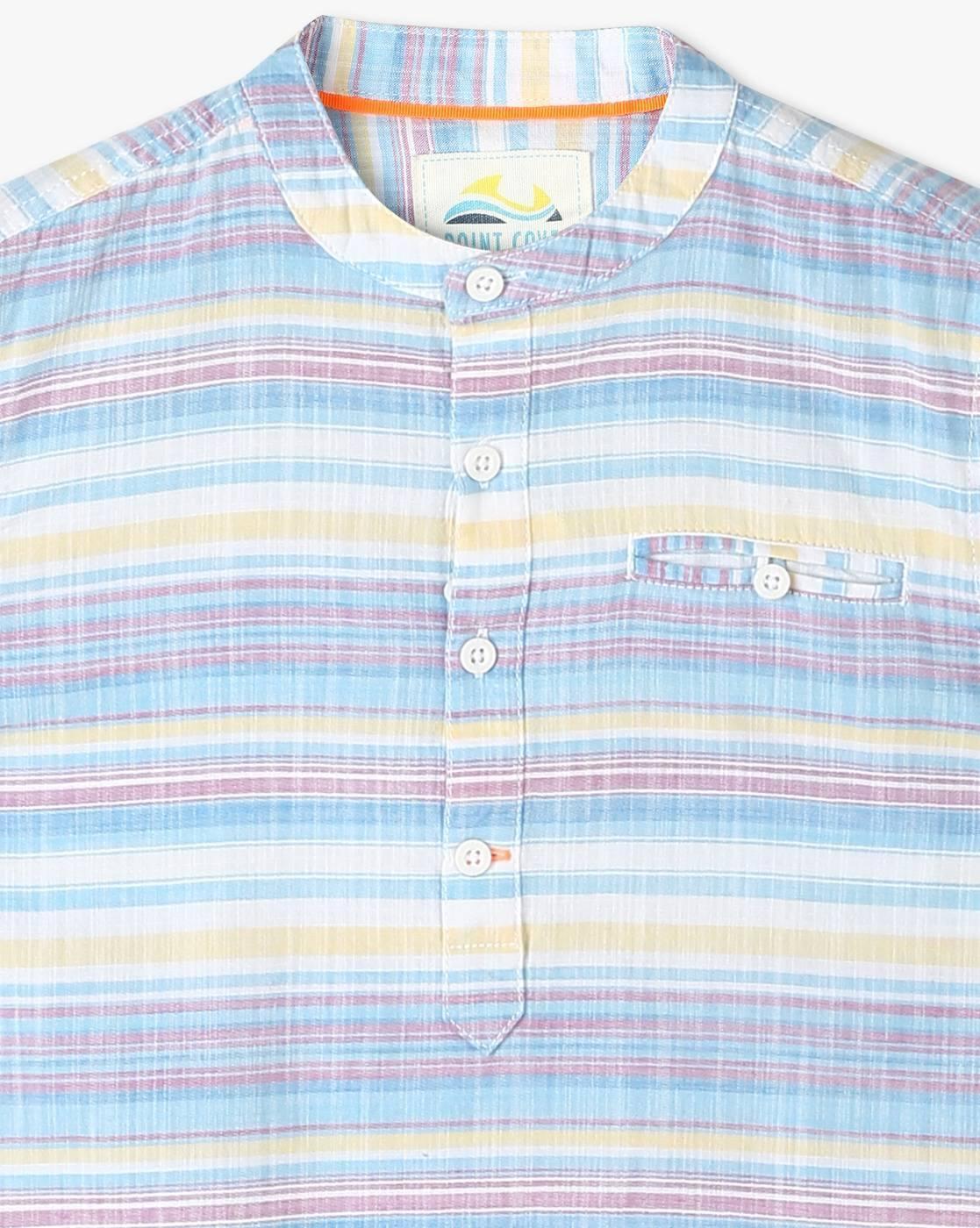 MANDRAIN COLLOR SHIRT, MULTI, 15-16Y