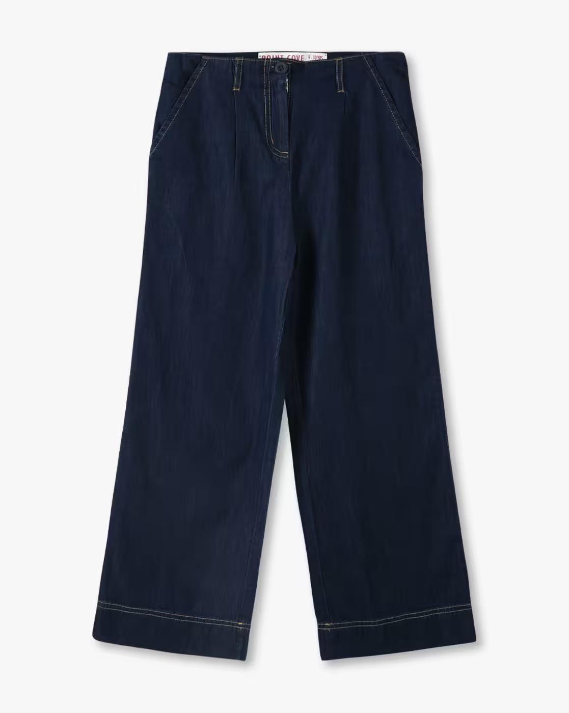 WIDE LEG PANTS W/ ORGANZA, BLUE, 15-16Y