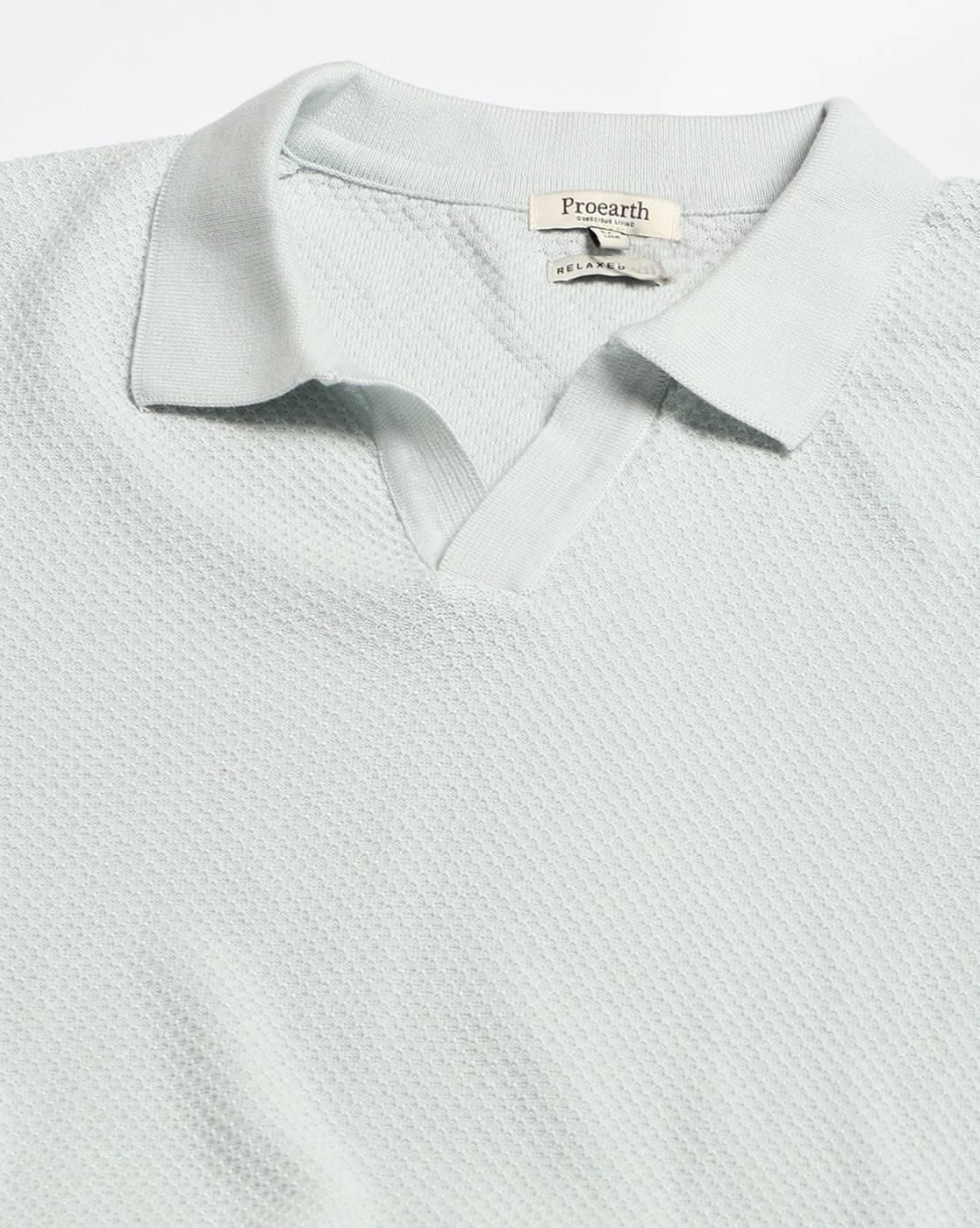 Organic Cotton Structured Notch Collar Polo T-Shirt