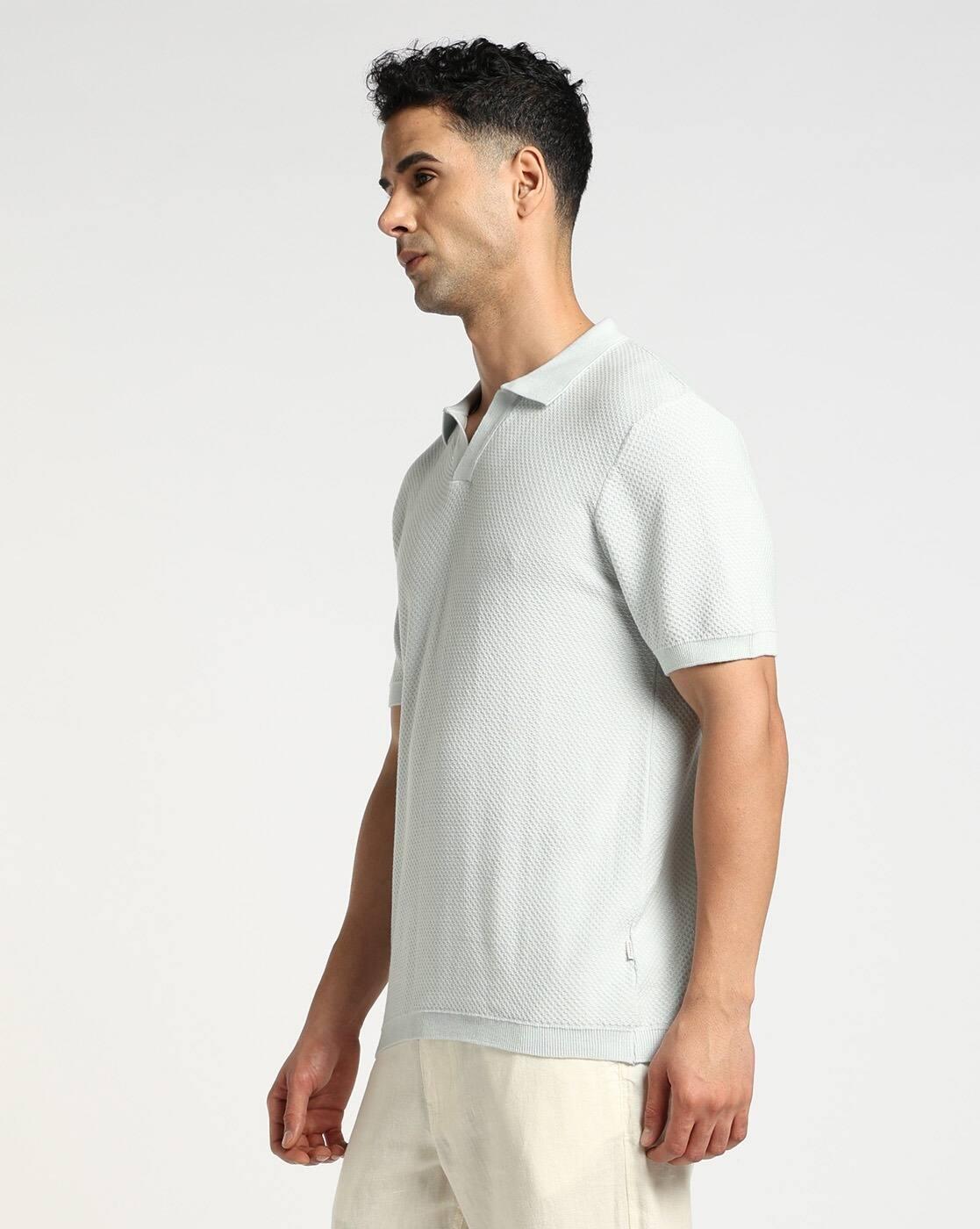 Organic Cotton Structured Notch Collar Polo T-Shirt