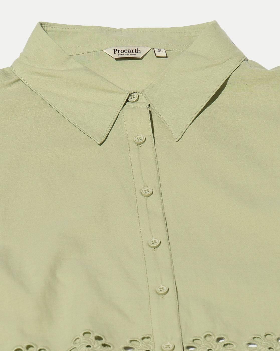schiffli shirt, LT. GREEN