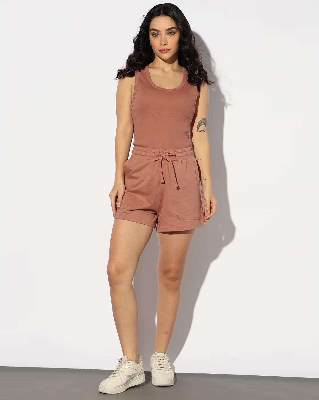 RIBBED TANK TOP, PINK, L