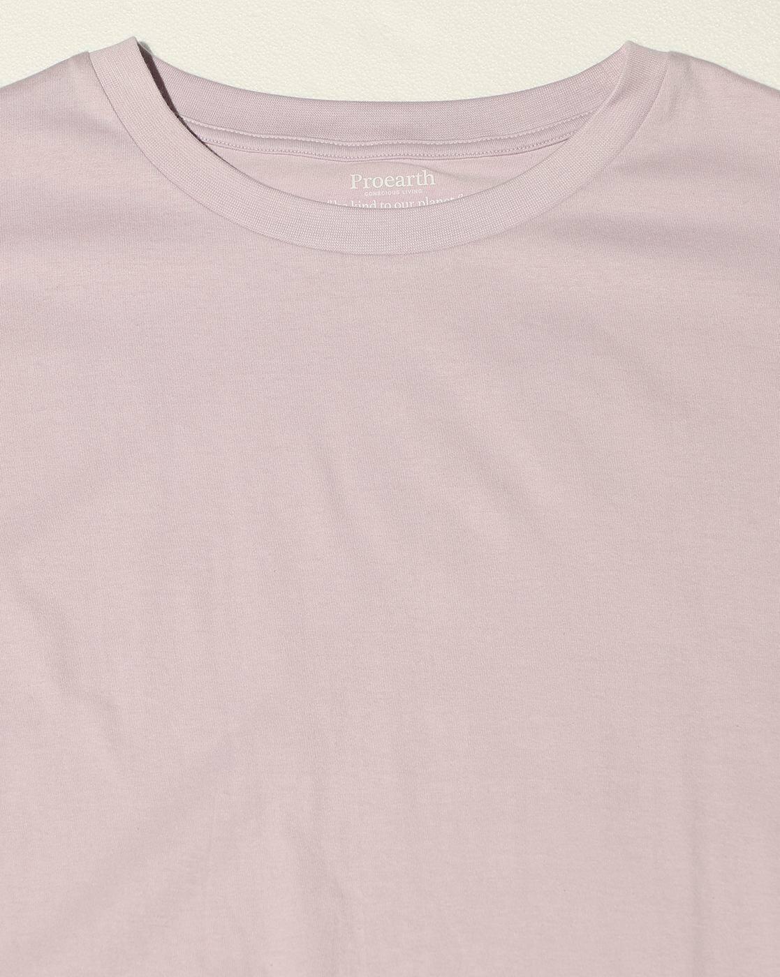 ROLLED UP SLEEVE TEE, LILAC, M